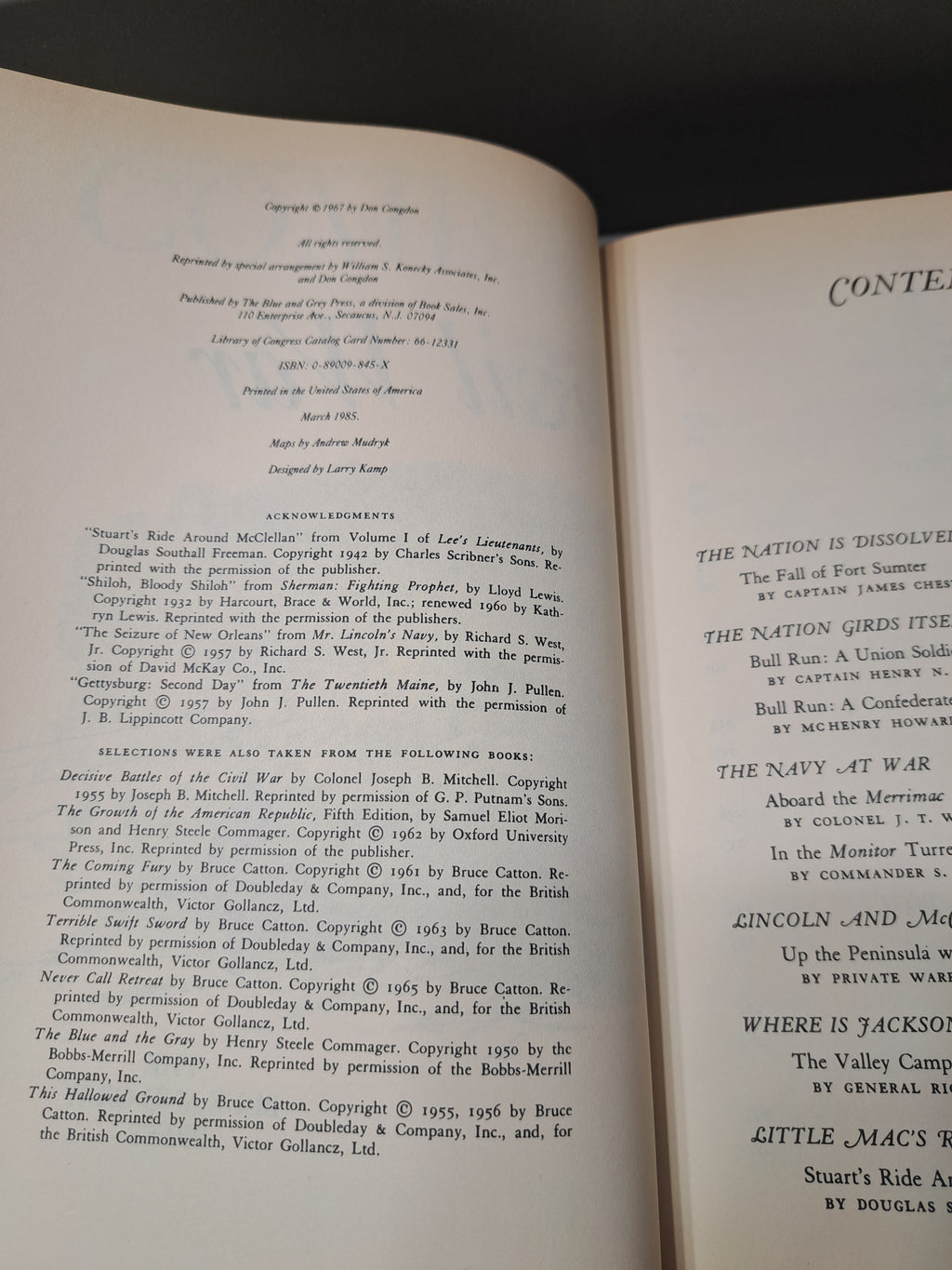 Vintage 1985 edition of Combat: The Civil War by Don Congdon