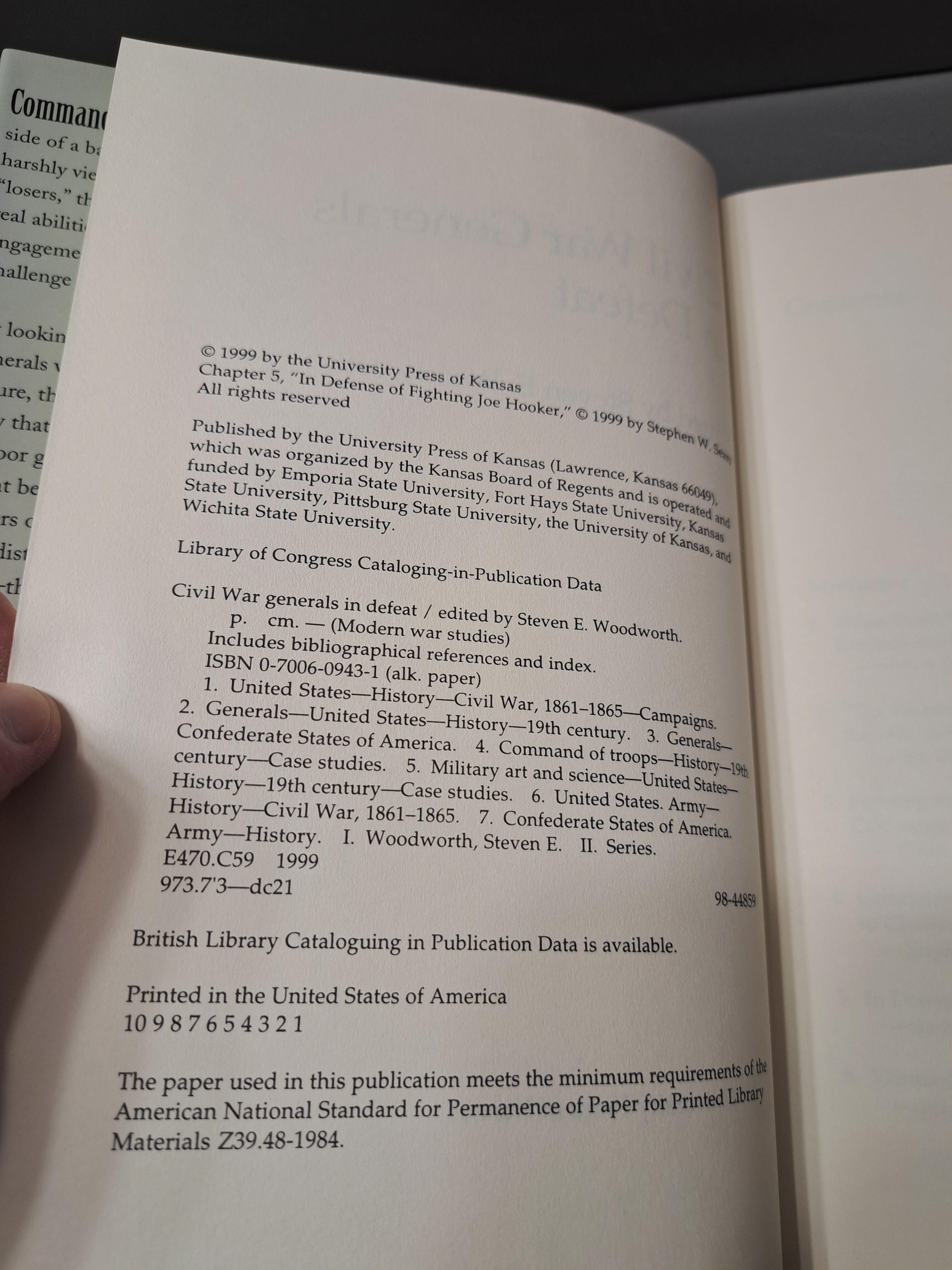 Civil War Generals in Defeat edited by Steven E Woodworth
