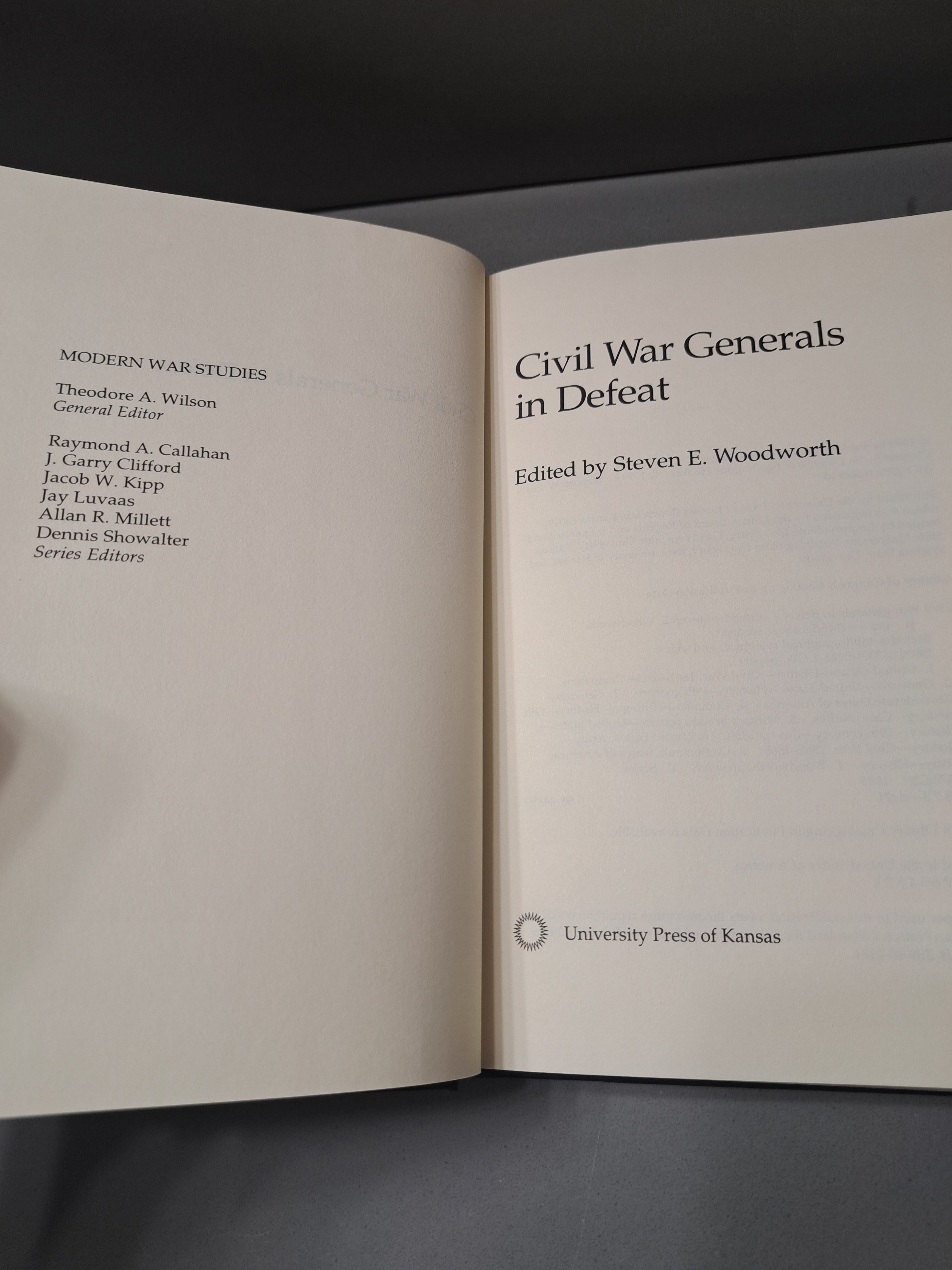 Civil War Generals in Defeat edited by Steven E Woodworth
