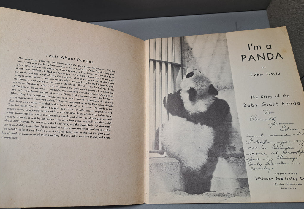 Vintage 1938 I'm a Panda: The Story of the Baby Giant Panda by Esther Gould