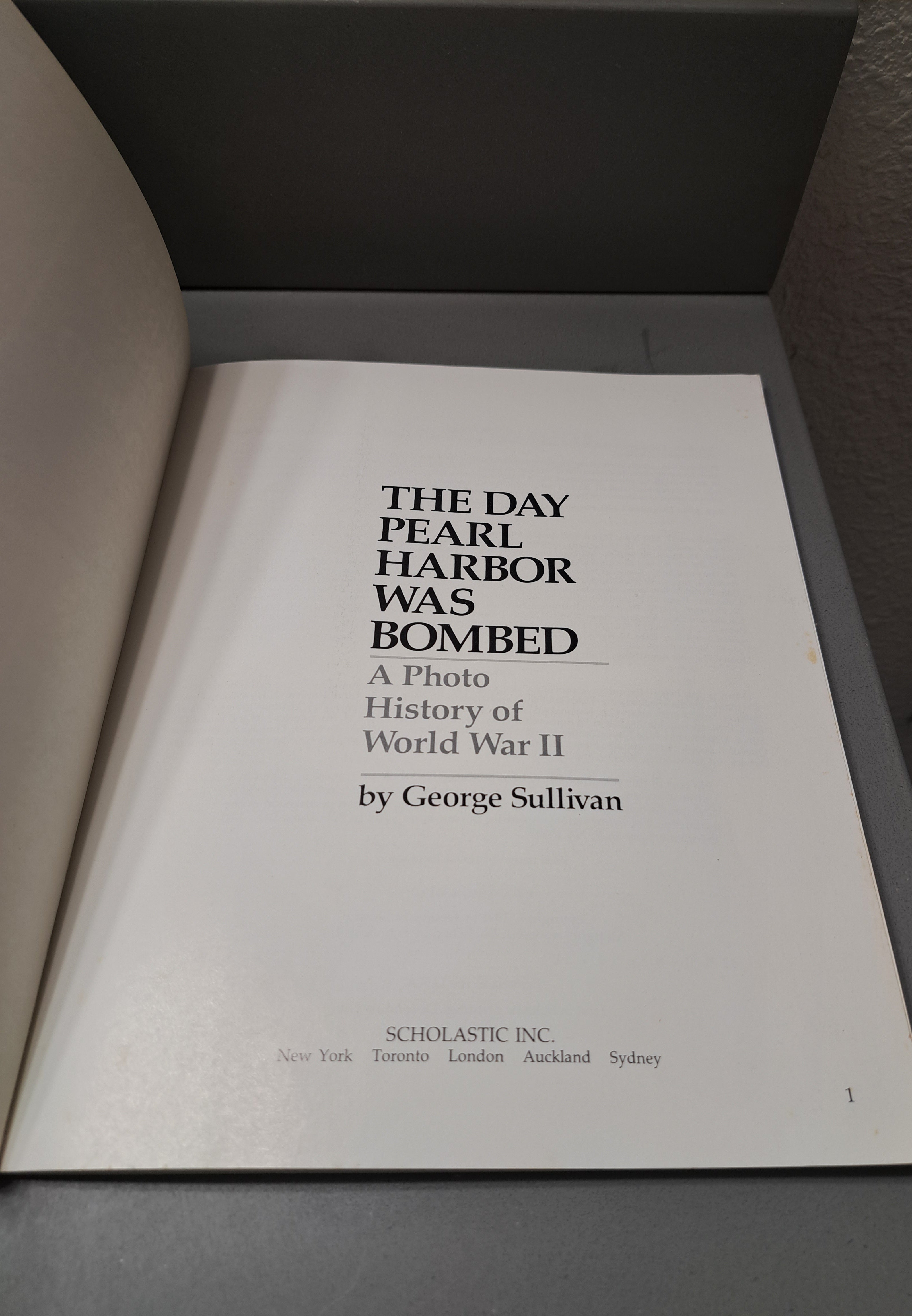 Vintage 1991 first edition of The Day Pearl Harbor Was Bombed: A Photo History of World War II by George Sullivan