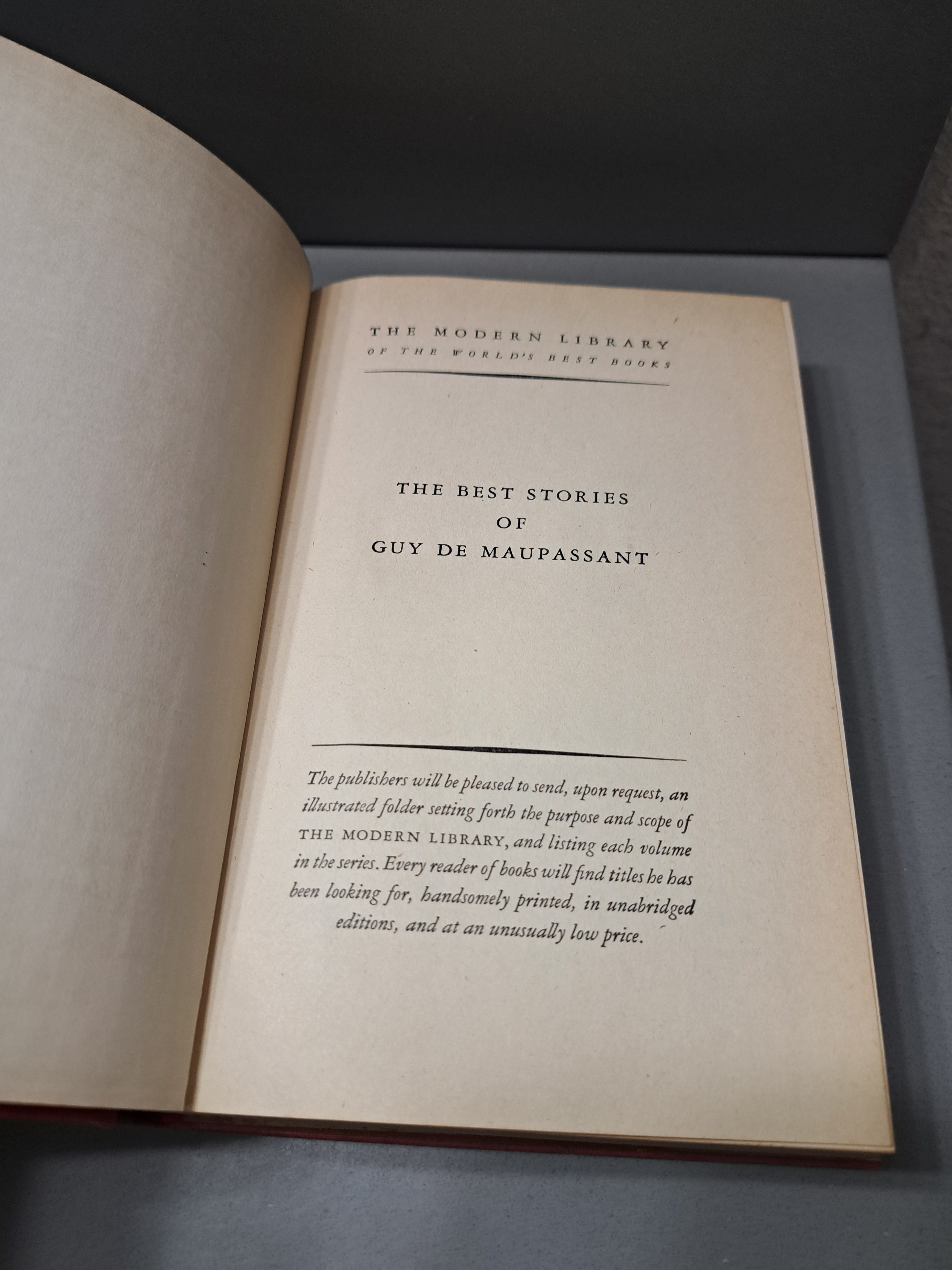 Vintage 1925 The Best Stories of de Maupassant edited and translated by Michael Monahan
