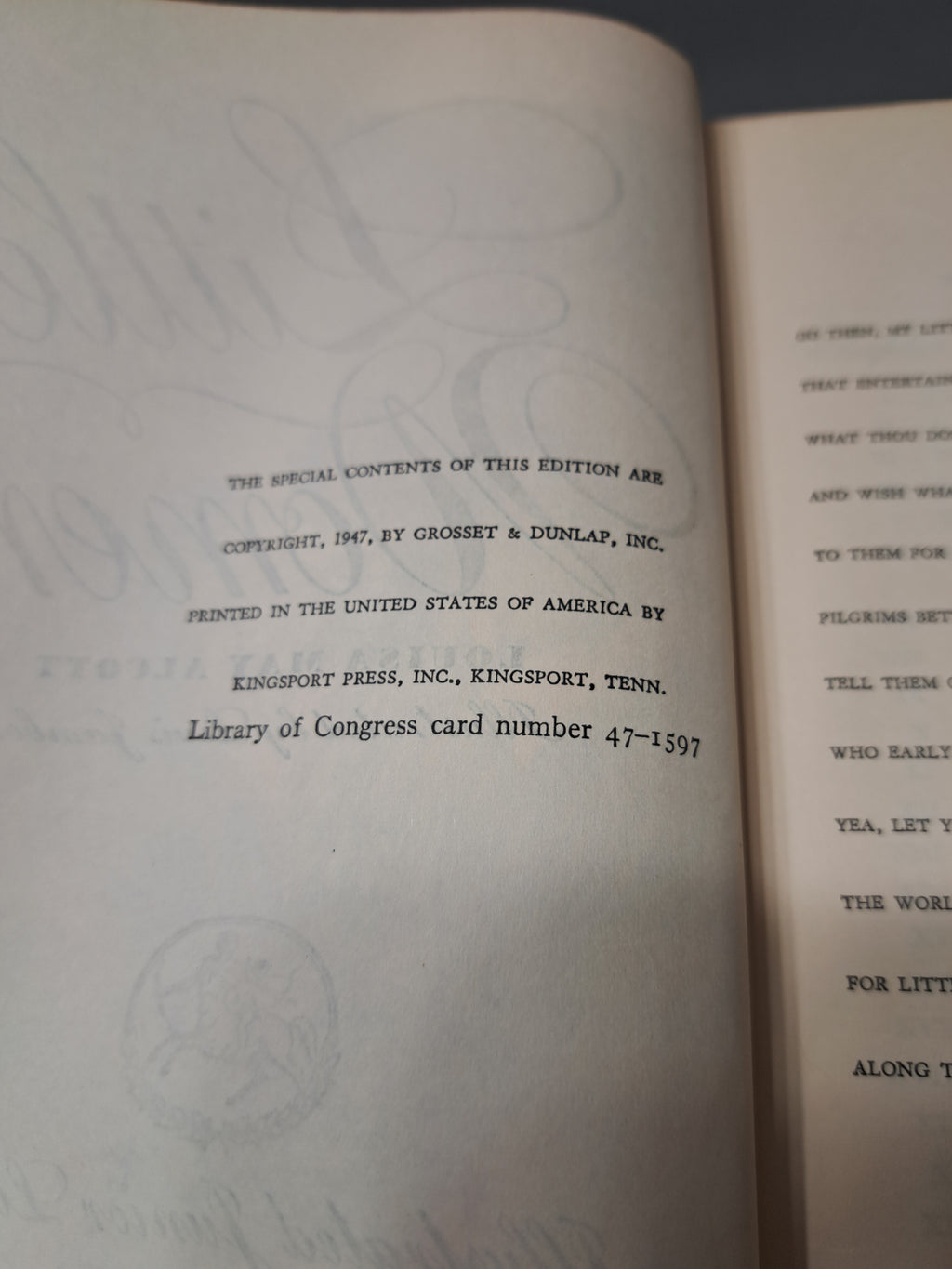 Vintage 1947 first edition of Little Women by Louisa May Alcott
