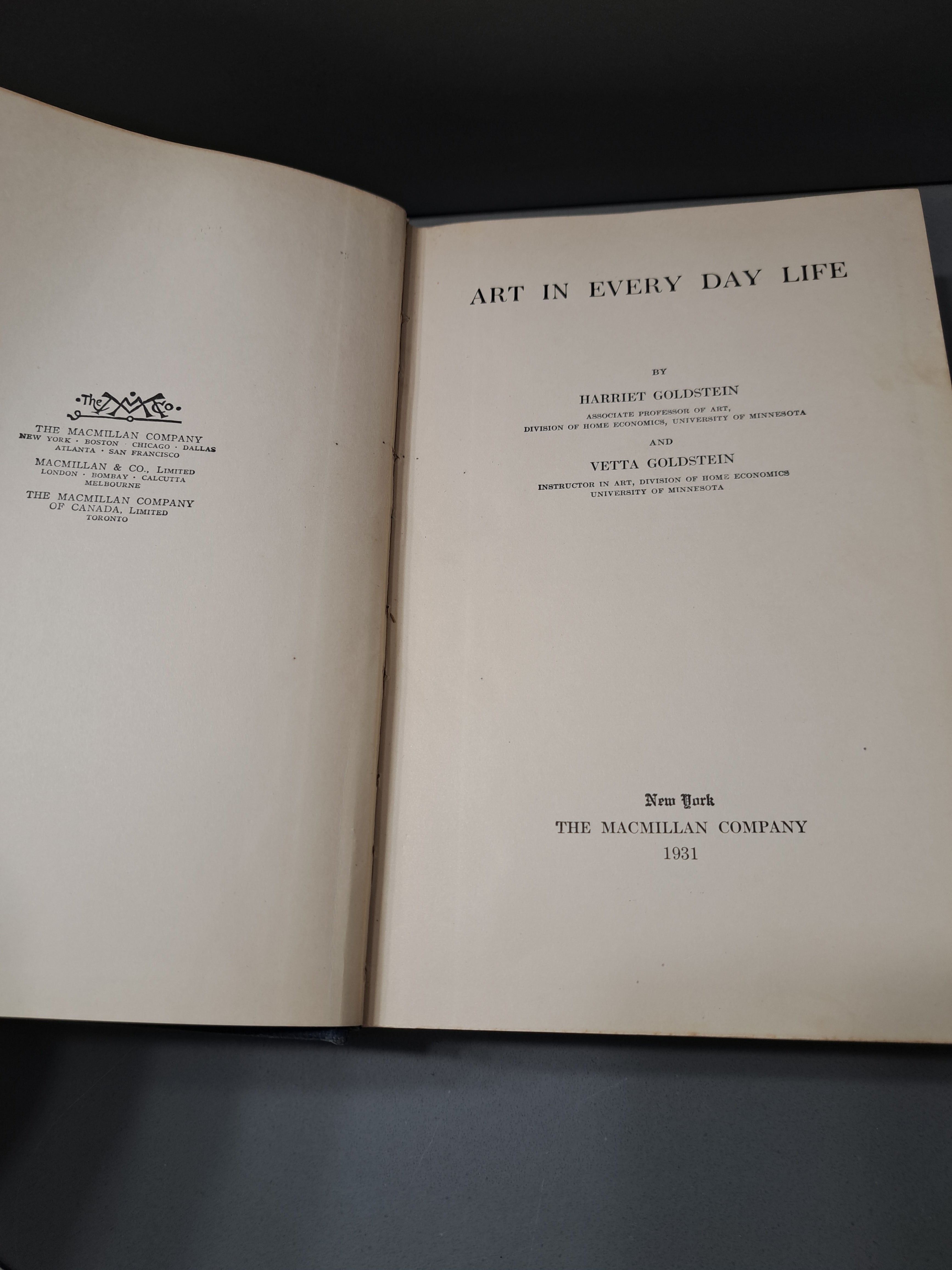 Vintage 1931 Art in Every Day Life by Harriet Goldstein
