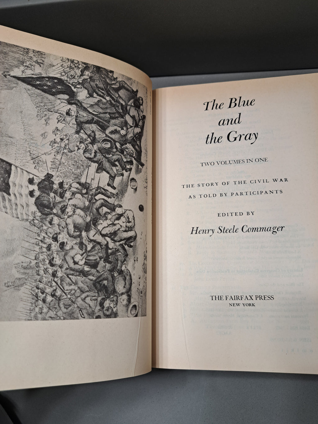 Vintage 1982 Henry Steele Commager The Blue and The Gray Two Volumes in One 49 pages of Illustrations