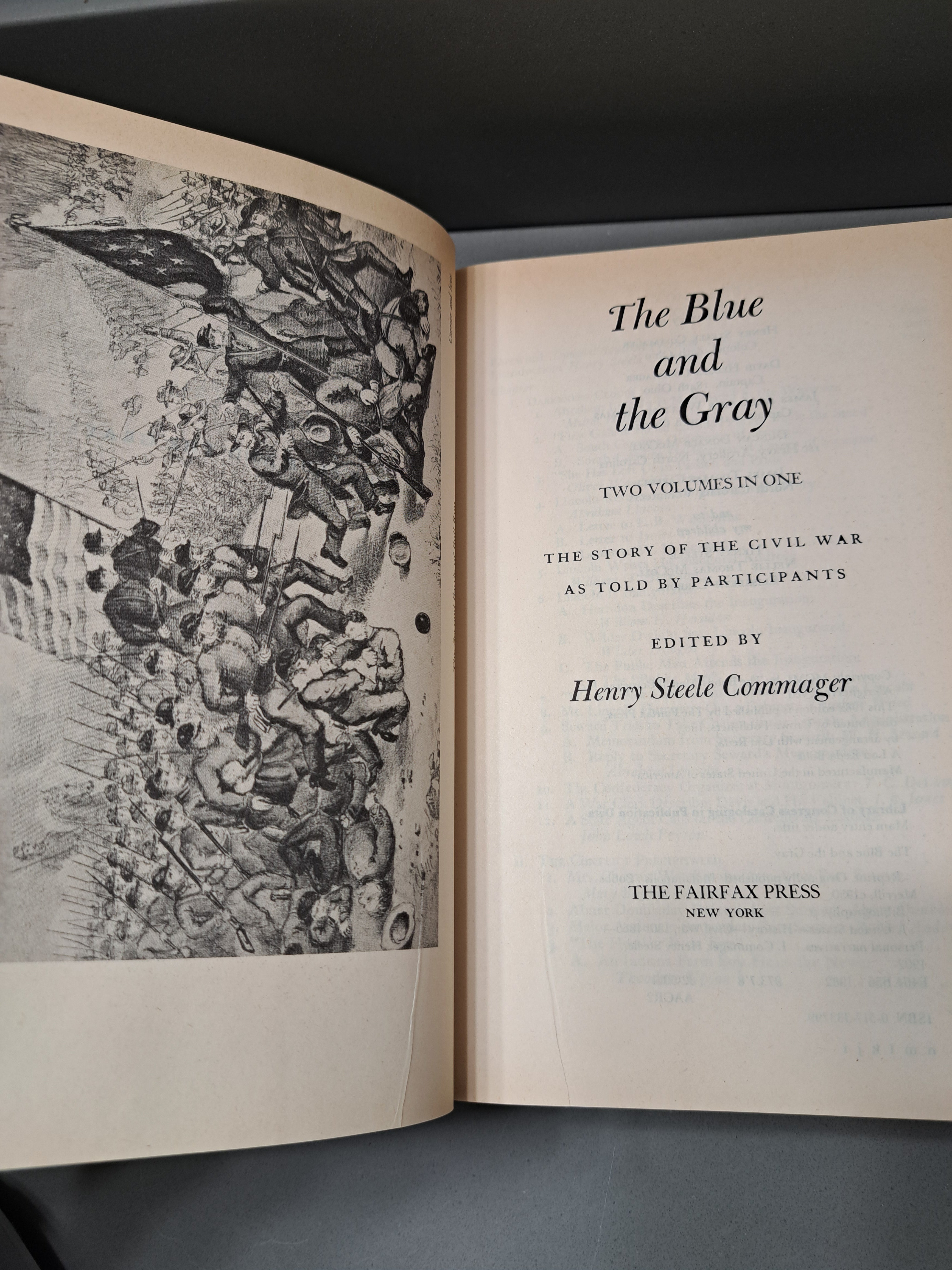 Vintage 1982 Henry Steele Commager The Blue and The Gray Two Volumes in One 49 pages of Illustrations