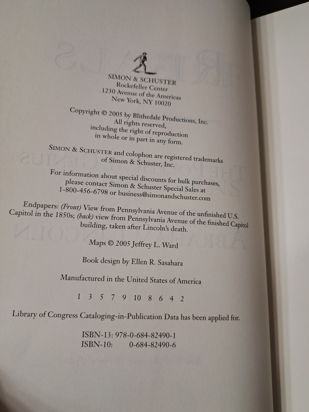2005 first edition of Team of Rivals: The Political Genius of Abraham Lincoln by Doris Kearns Goodwin