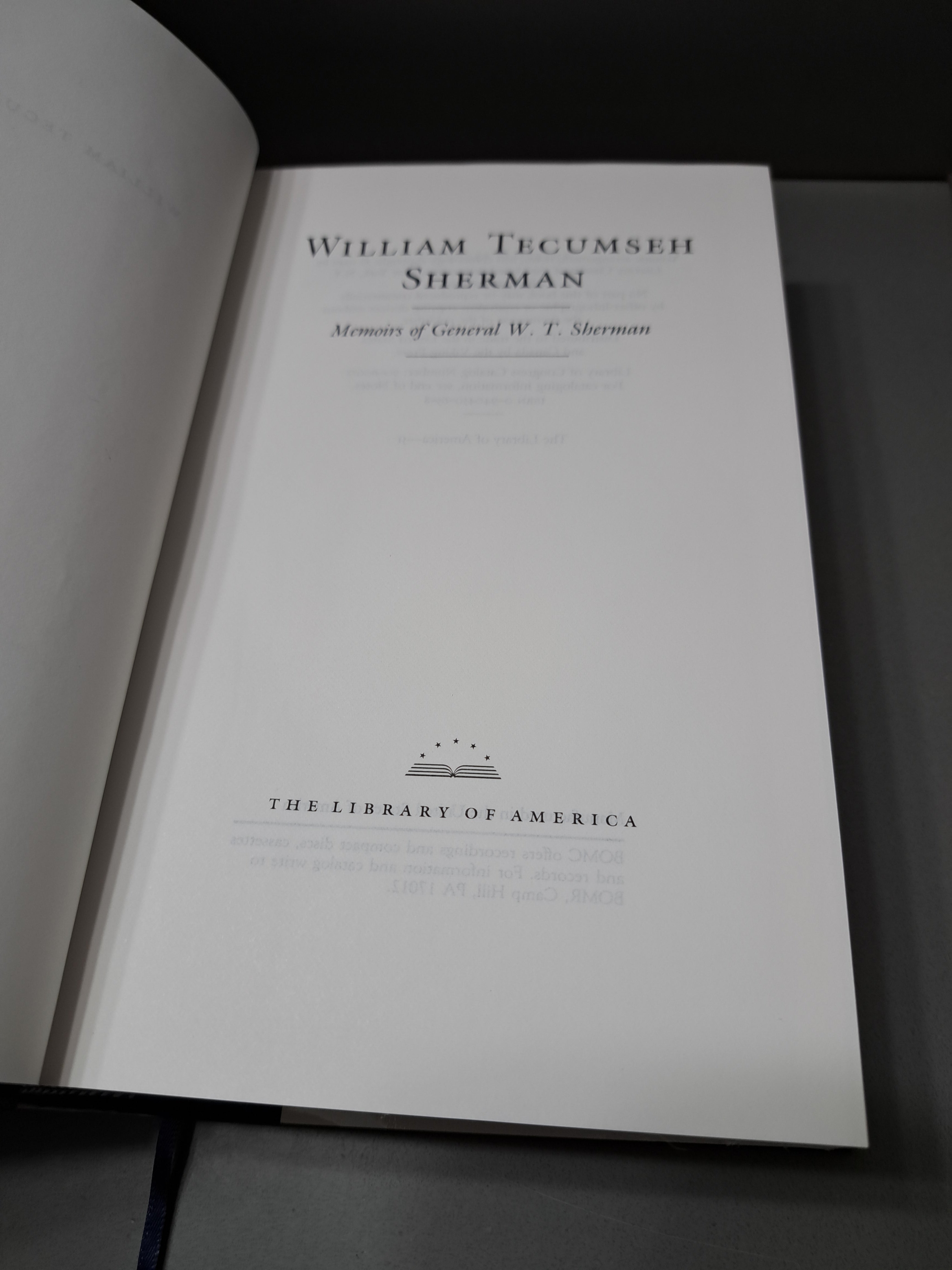1990 first edition of Sherman: Memoirs of General W.T. Sherman
