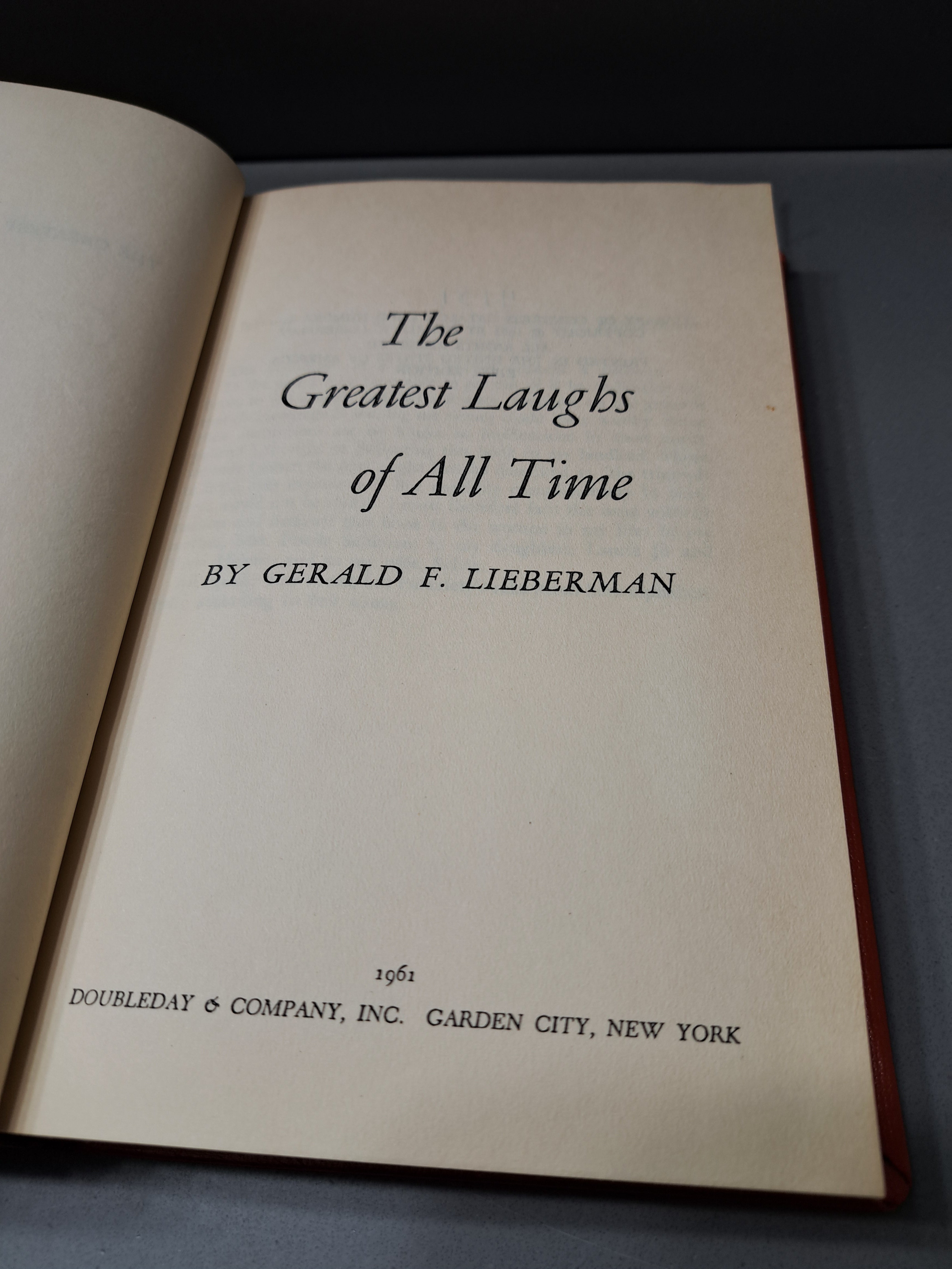 Rare 1961 first edition of The Greatest Laughs of All Time by Gerald F Lieberman