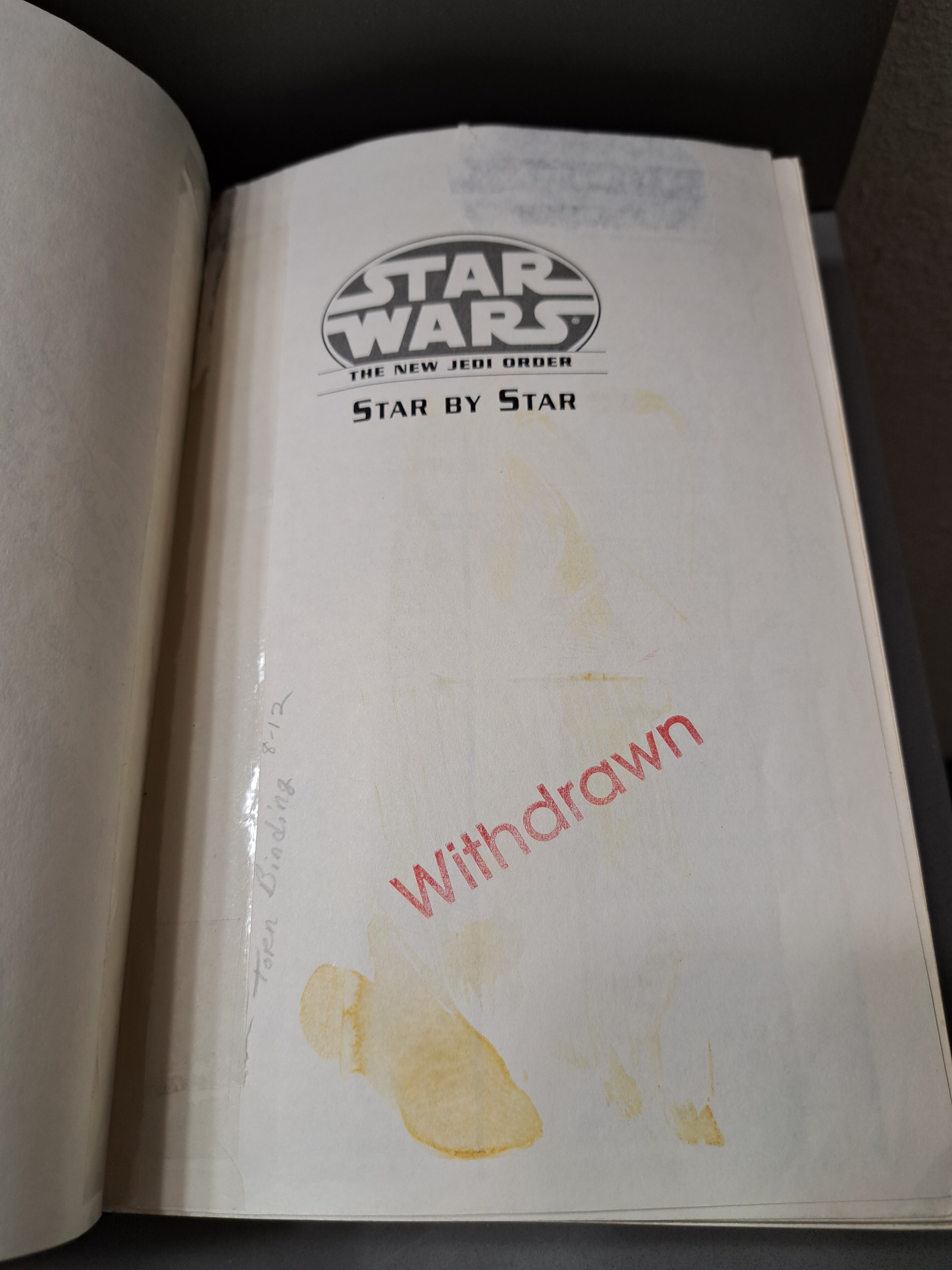 First edition of Star Wars: The New Jedi Order, Star by Star by Troy Denning
