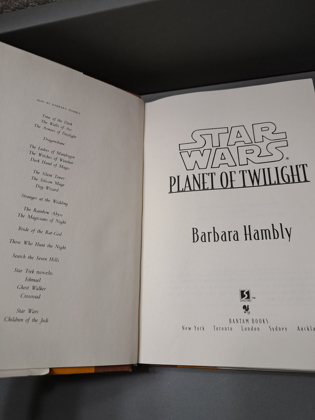 Vintage 1997 first edition of Star Wars: Planet of Twilight by Barbara Hambly
