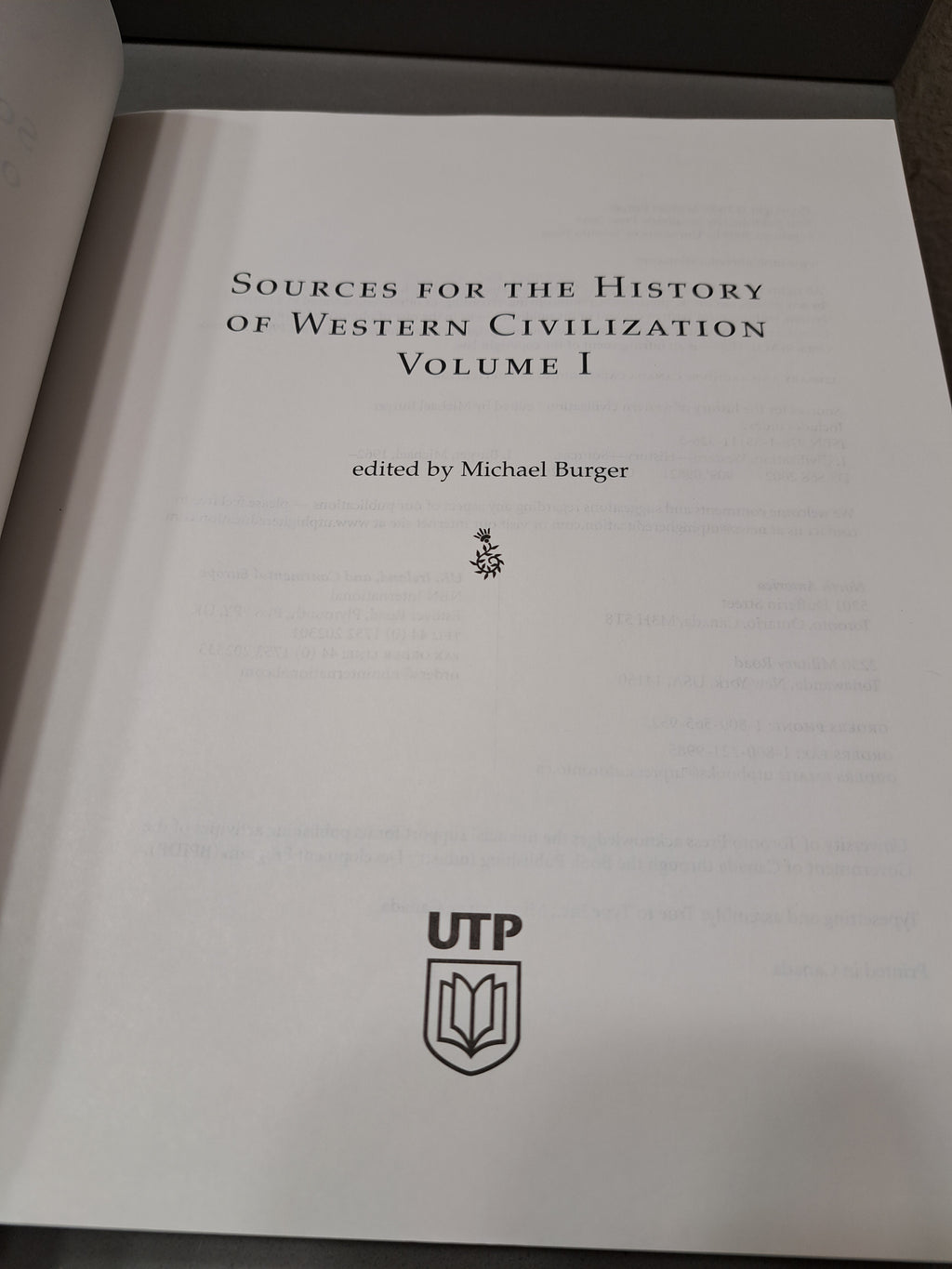 Sources for the History of Western Civilization Vol 1