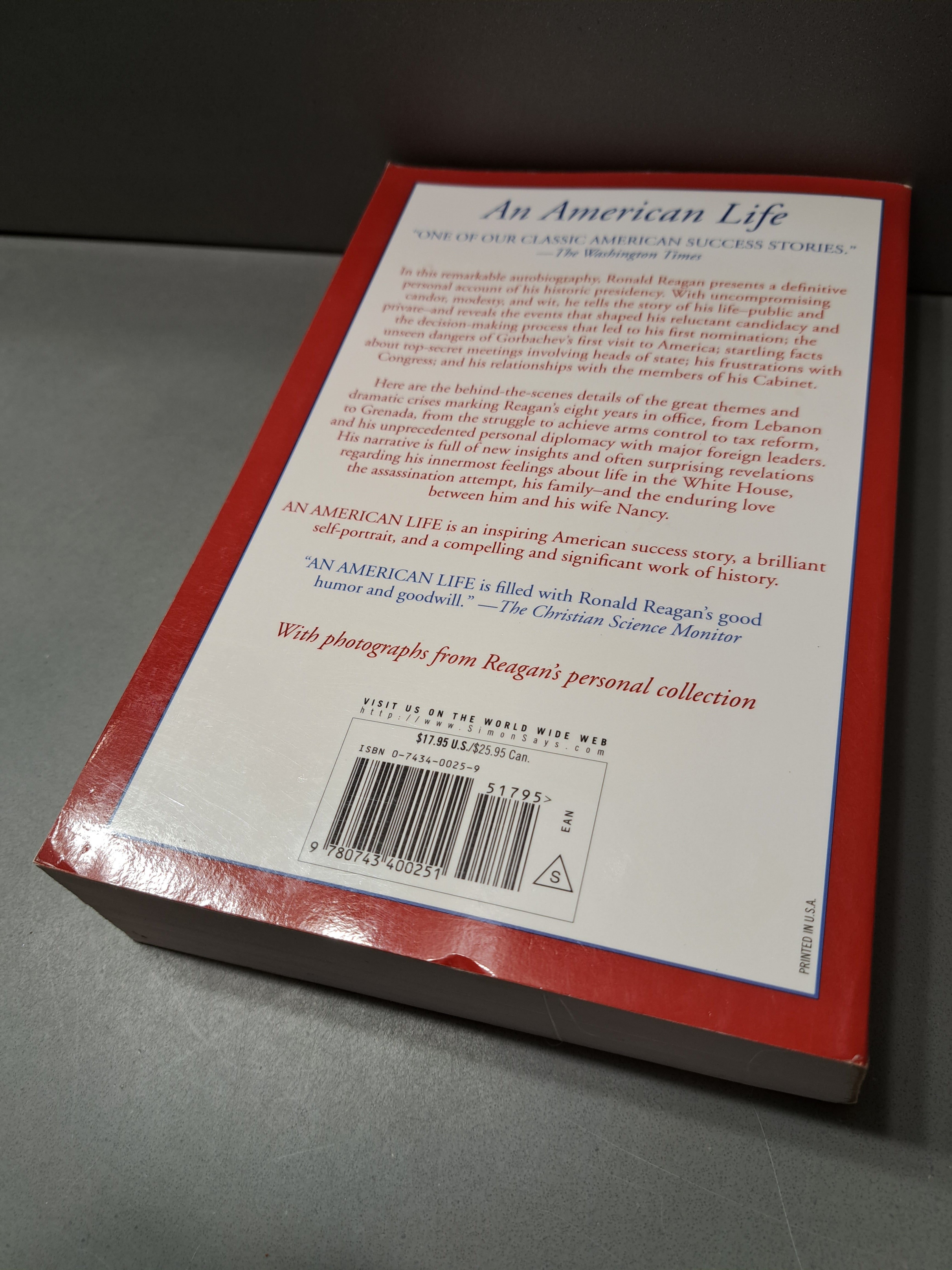 Vintage 1990 An American Life: The Autobiography by Ronald Reagan