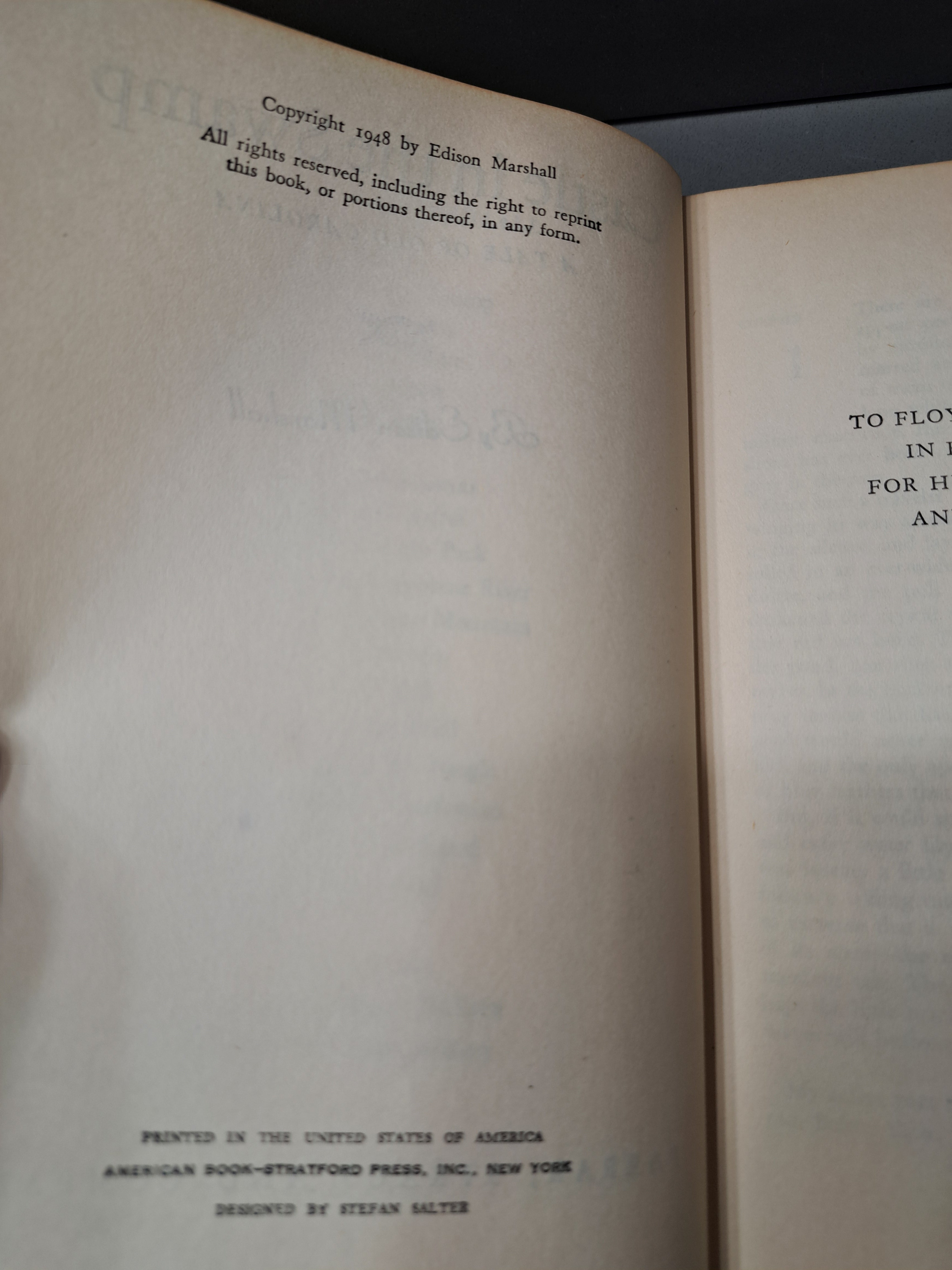 Vintage 1948 first edition of Castle in the Swamp: A Tale of Old Carolina by Edison Marshall