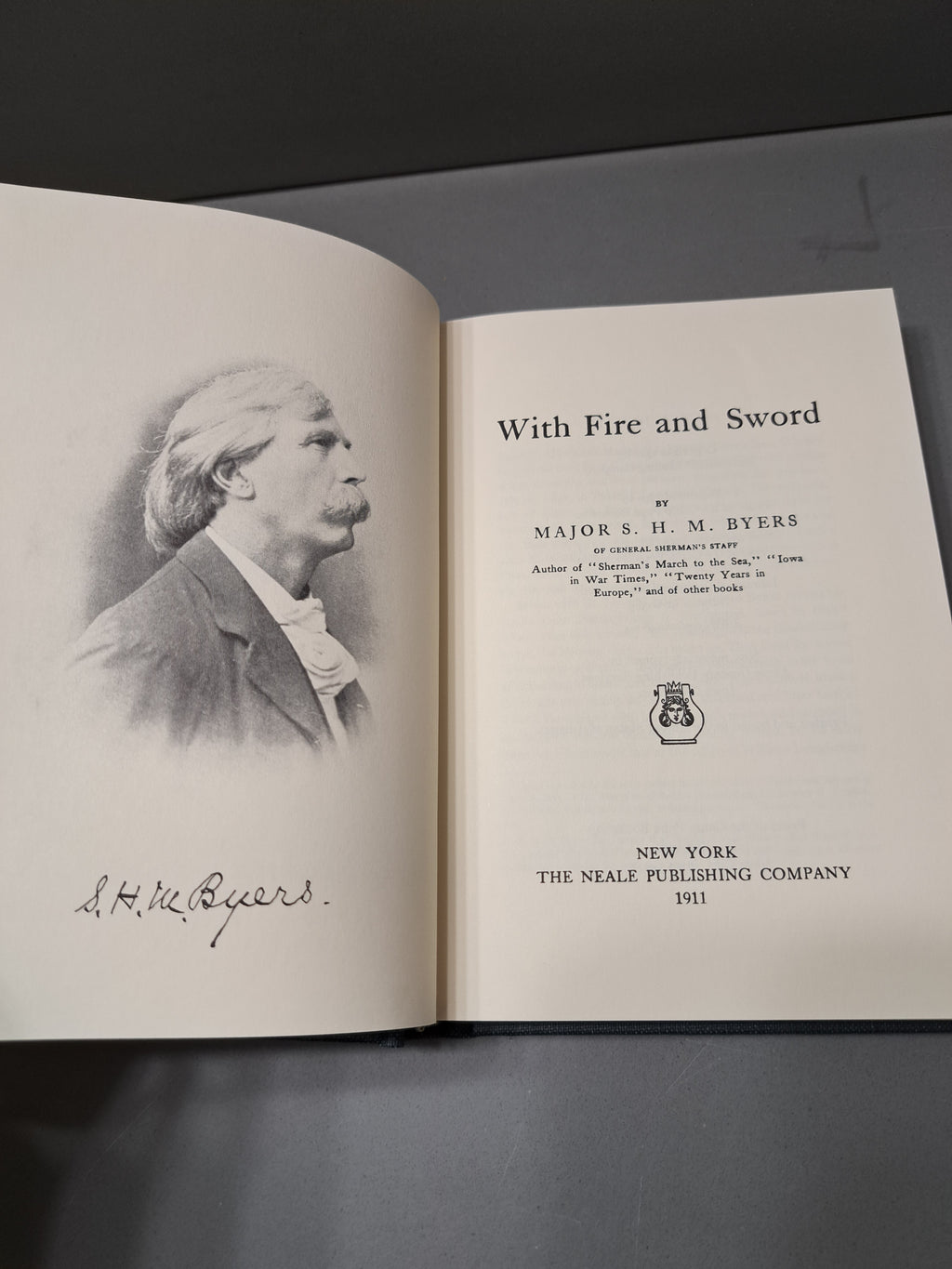 Vintage 1992 reprint of With Fire and Sword by Major S H M Byers of General Sherman's Staff