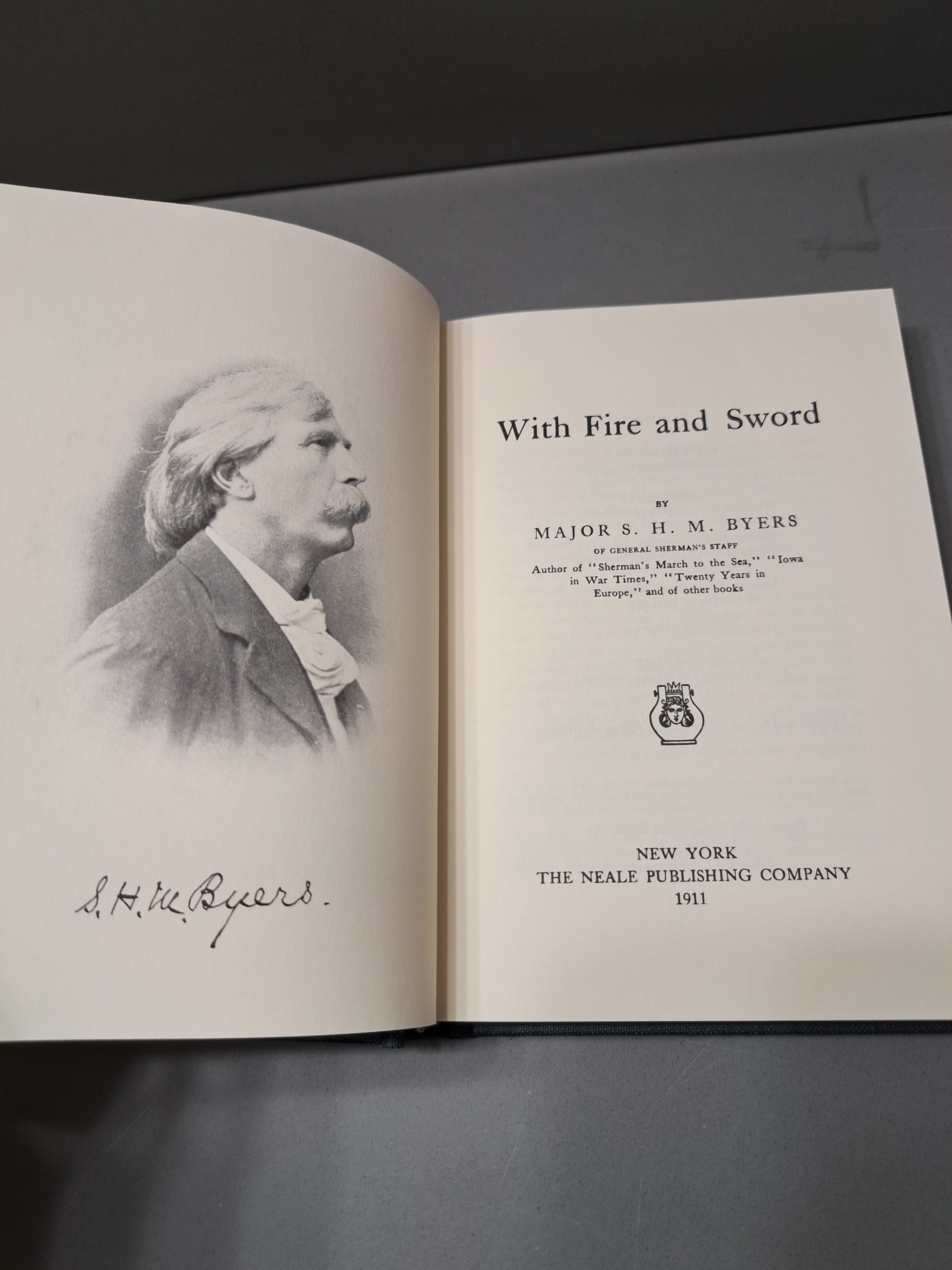 Vintage 1992 reprint of With Fire and Sword by Major S H M Byers of General Sherman's Staff