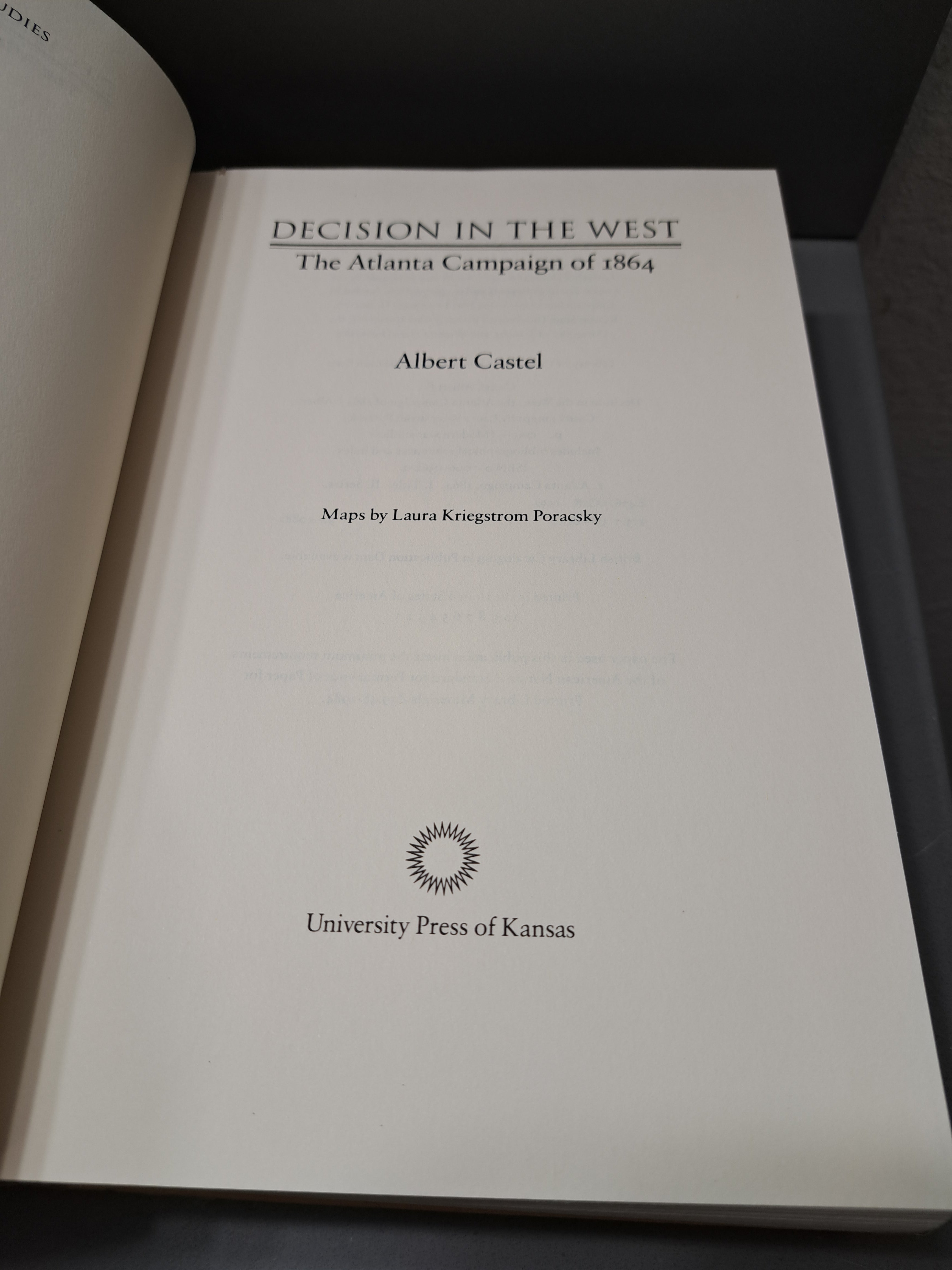 Vintage 1992 Decision in the West: The Atlanta Campaign of 1864 by Albert Castel