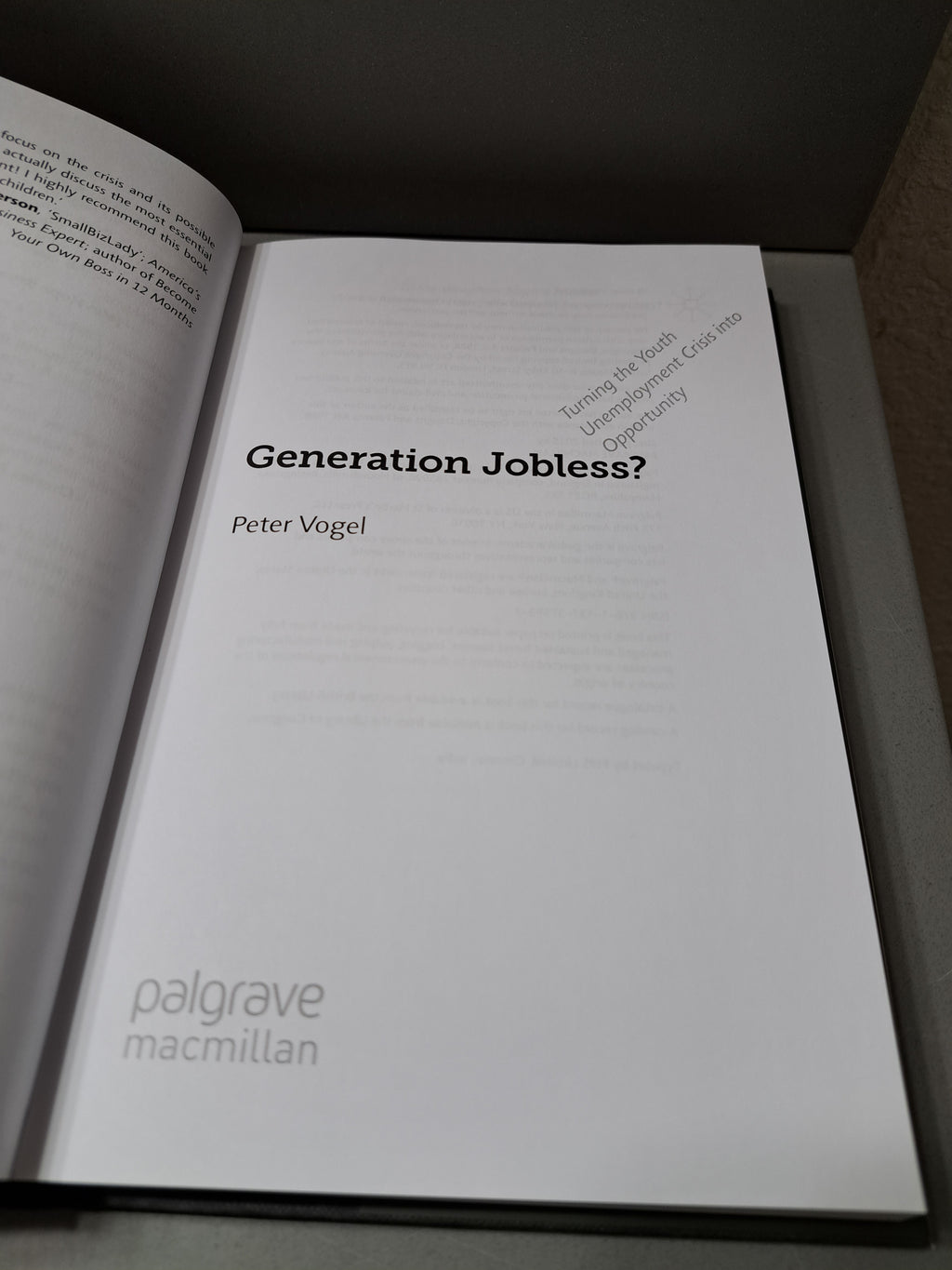 Generation Jobless? by Peter Vogel