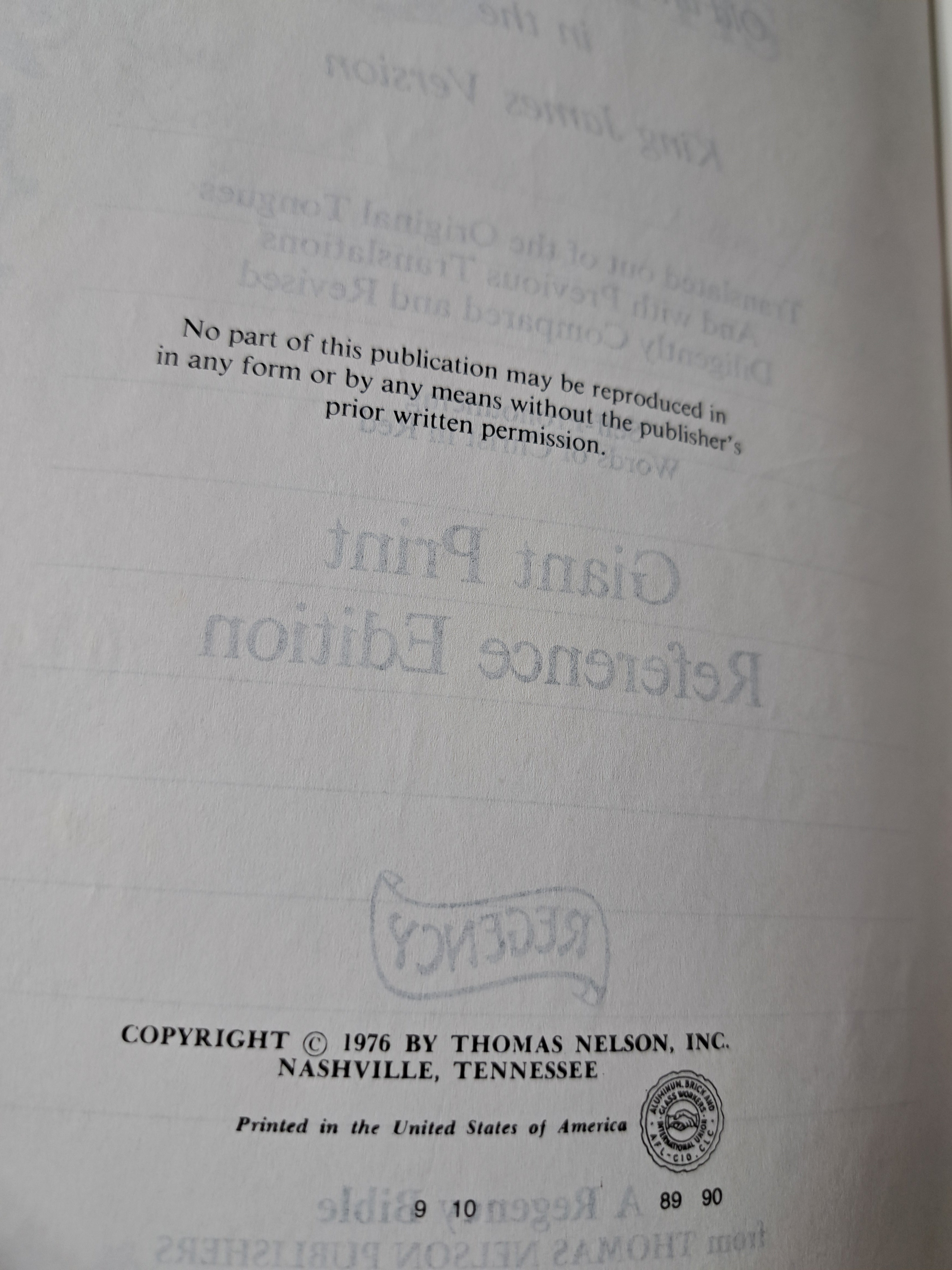Vintage 1976 The Holy Bible: Old and New Testament in the King James Version