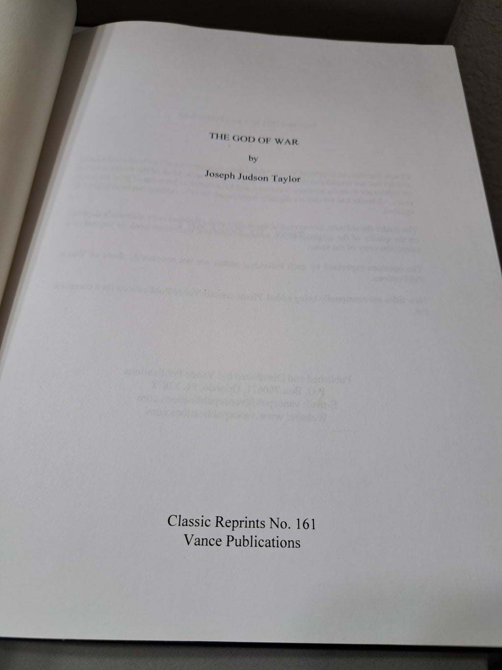 The God of War by Joseph Judson Taylor