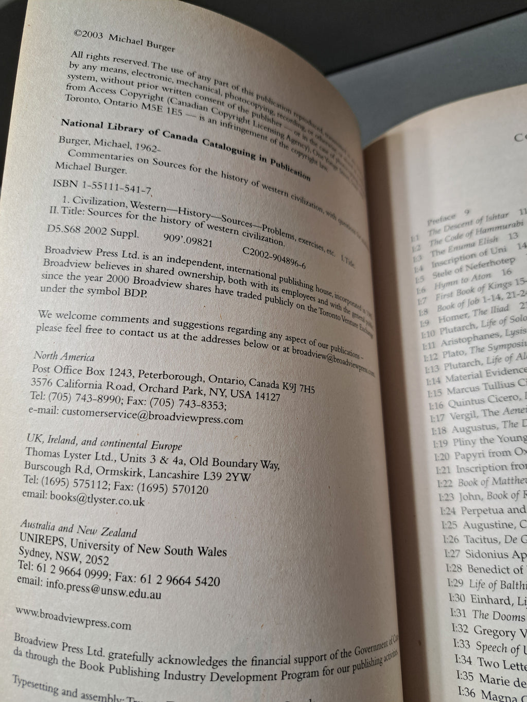 Commentaries on Sources for the History of Western Civilization with Questions for Students