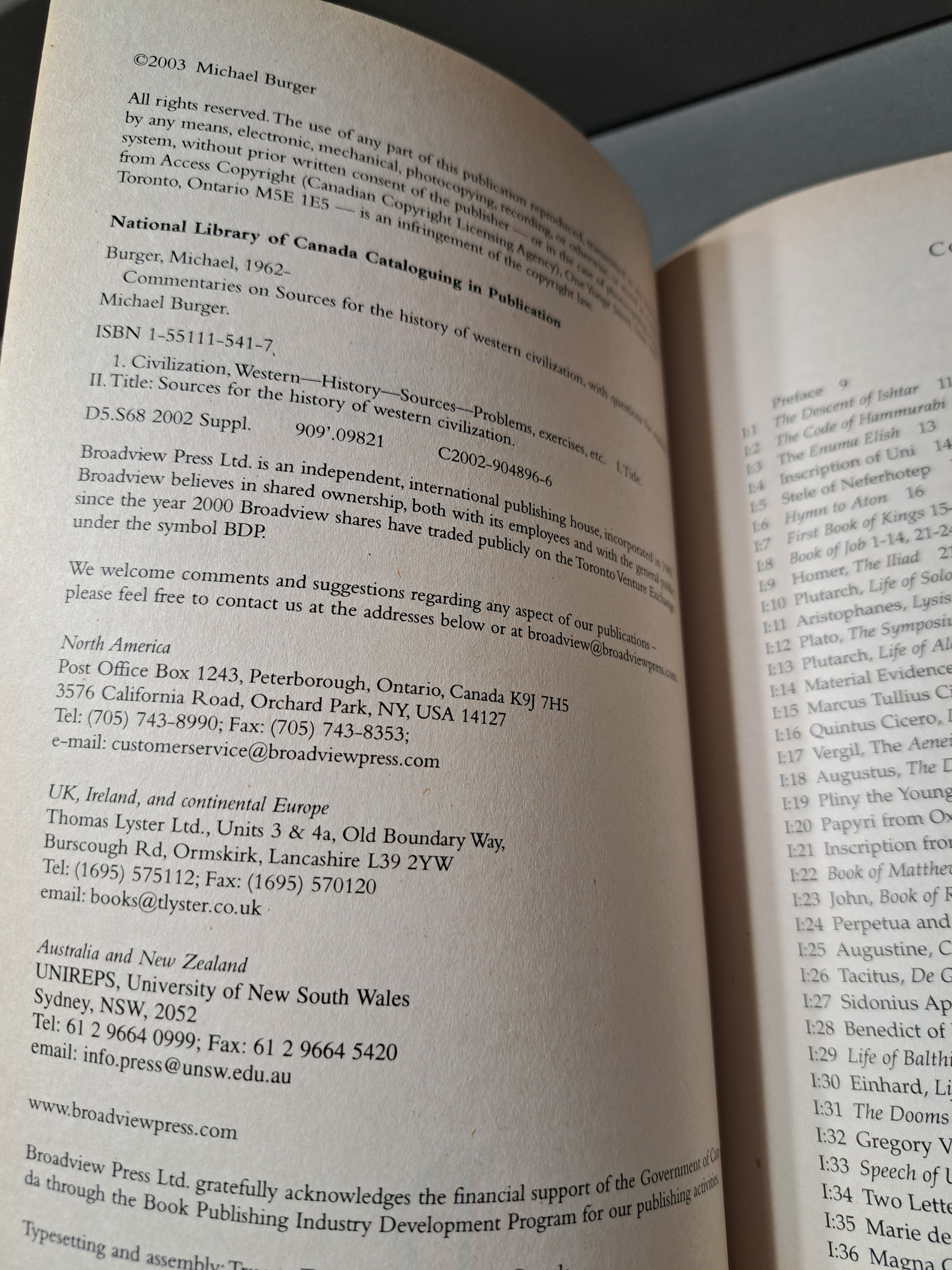 Commentaries on Sources for the History of Western Civilization with Questions for Students