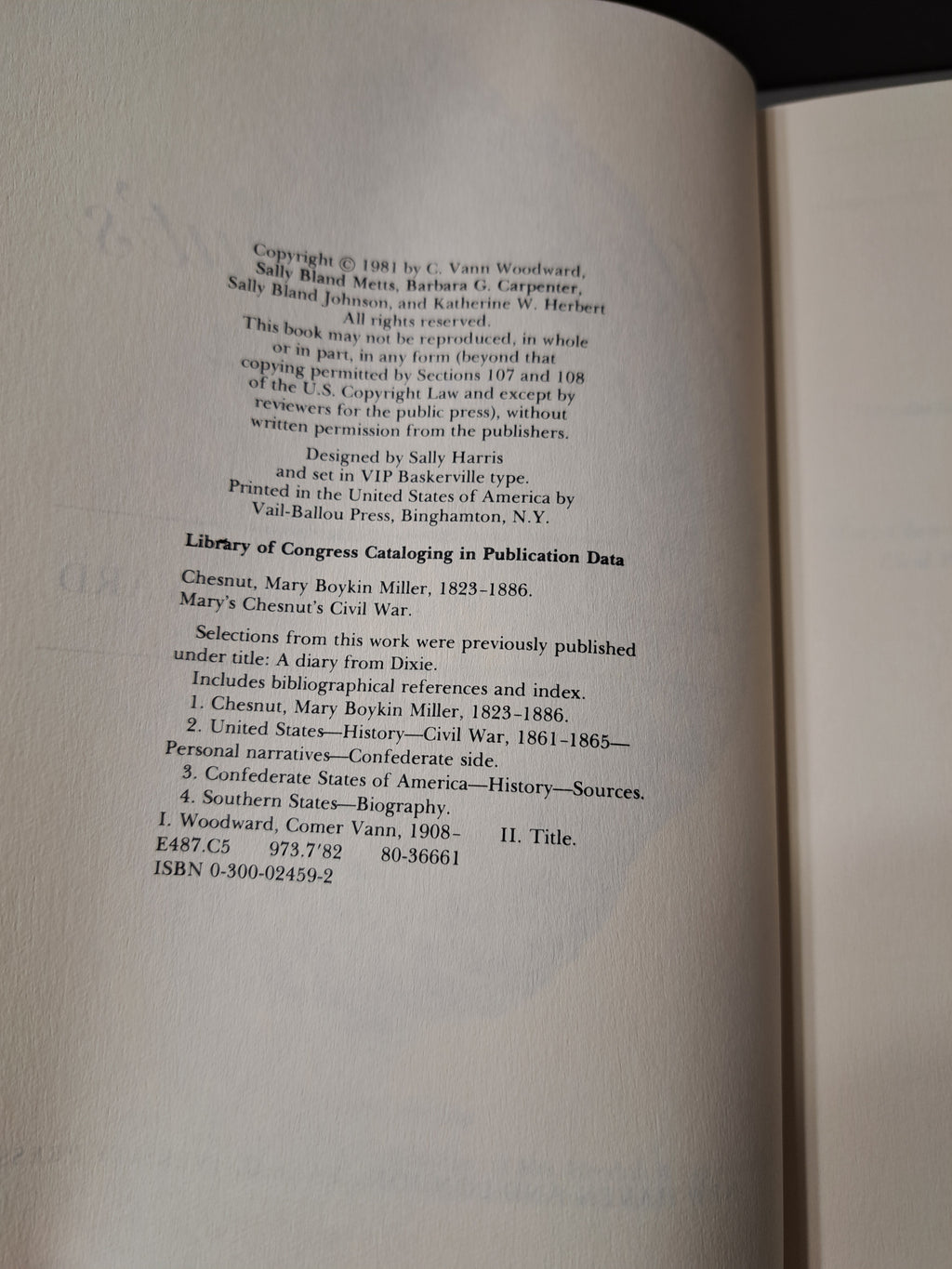 Vintage Mary Chesnut's Civil War edited by C Vann Woodward