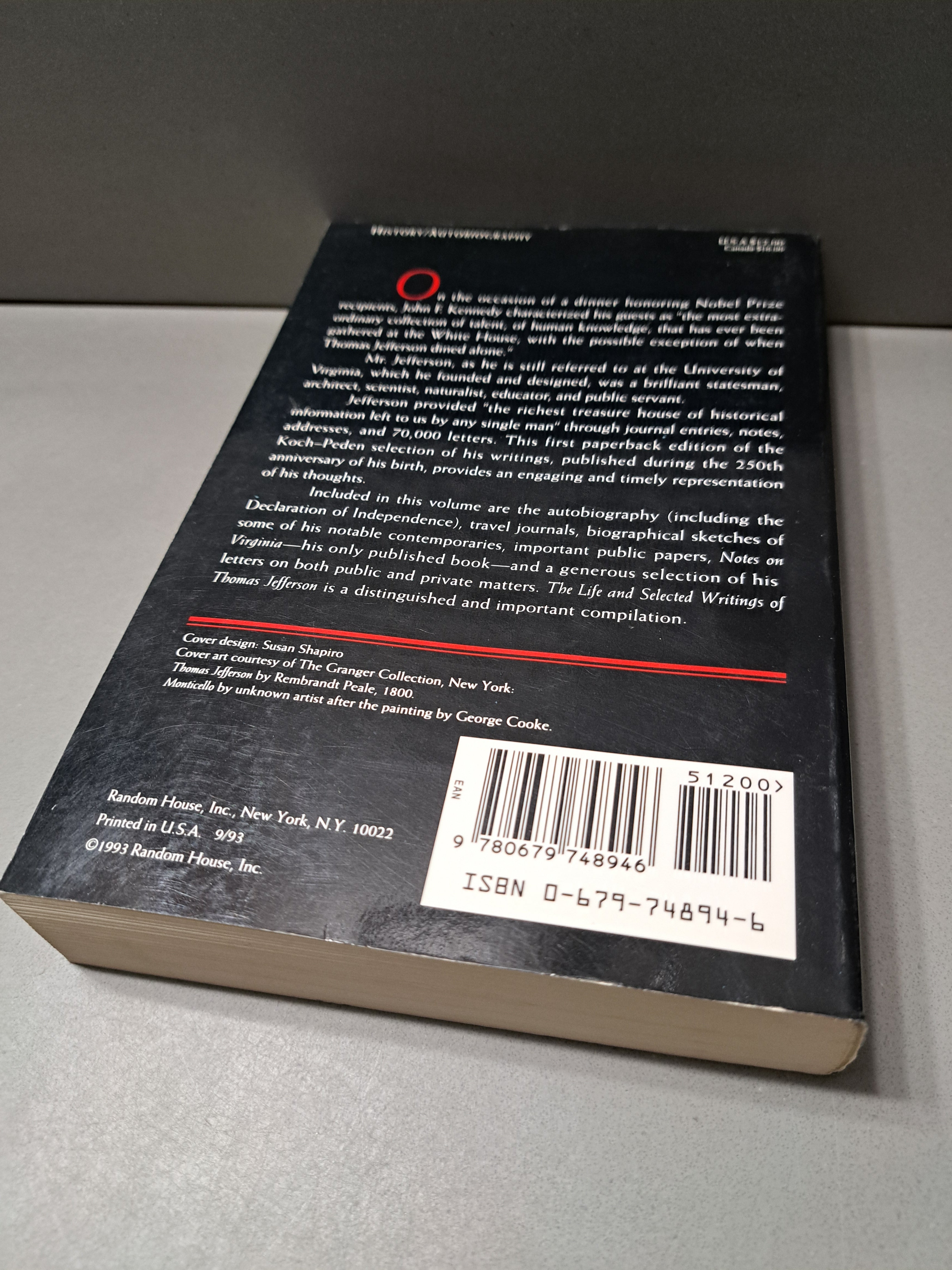1993 edition of The Life and Selected Writings of Thomas Jefferson