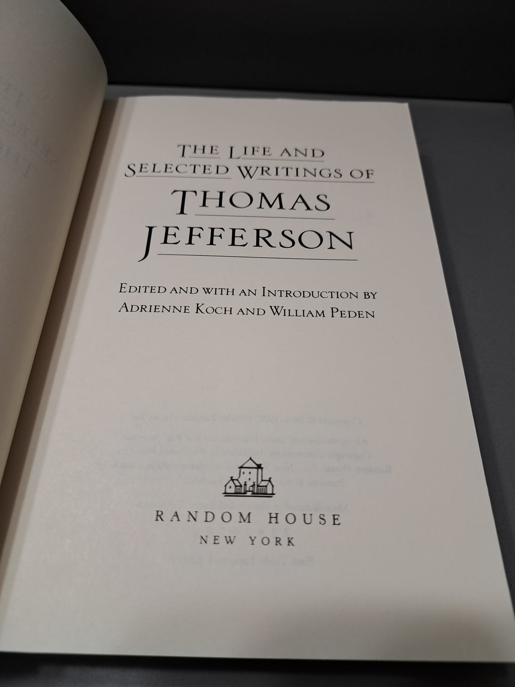 1993 edition of The Life and Selected Writings of Thomas Jefferson