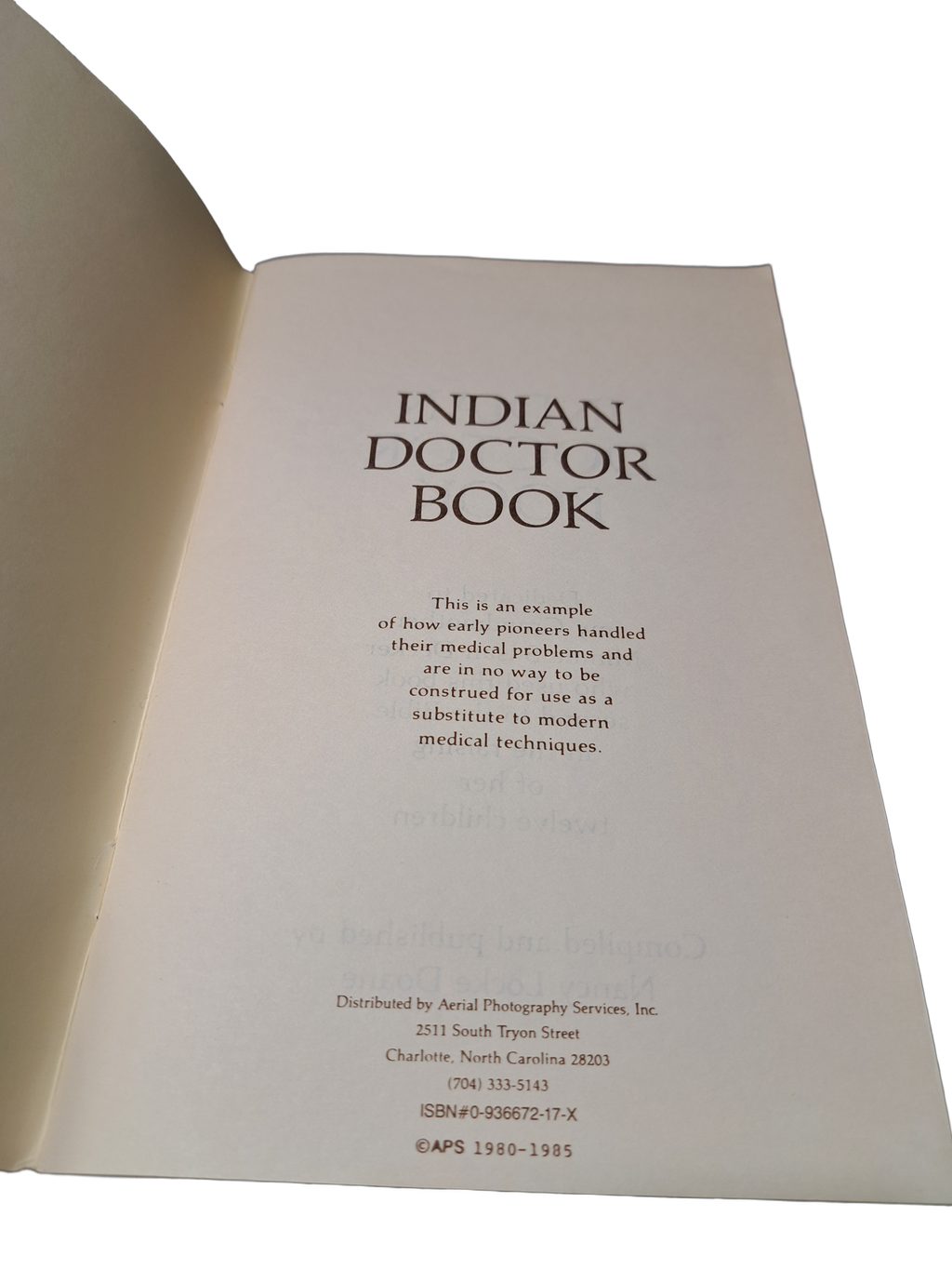 Vintage 1985 Indian Doctor Book by Nancy Locke Doane
