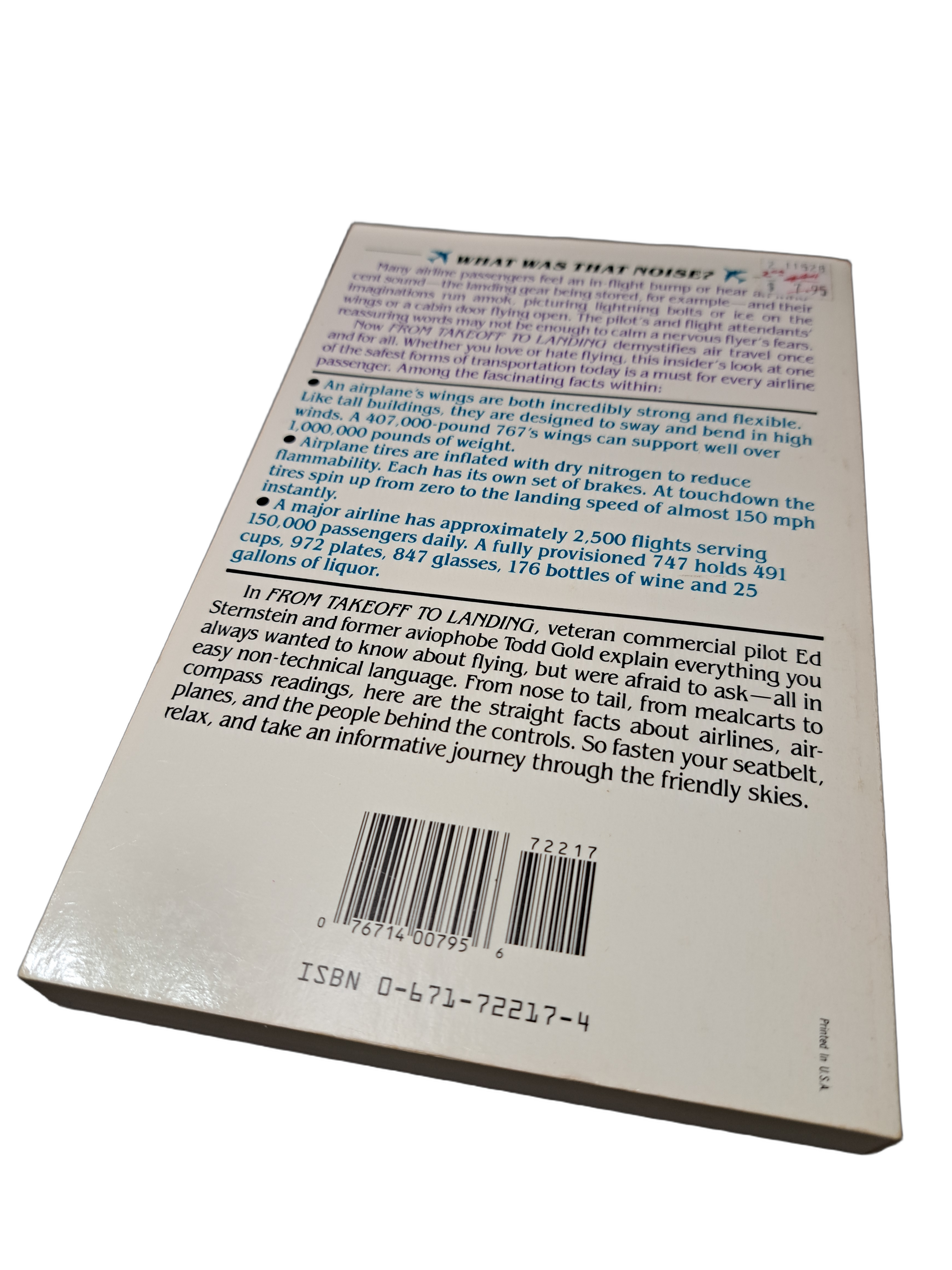 Vintage 1991 From Takeoff to Landing, Everything You Wanted to Know about Airplanes But Had No One to Ask by Ed Sternstein & Todd Gold