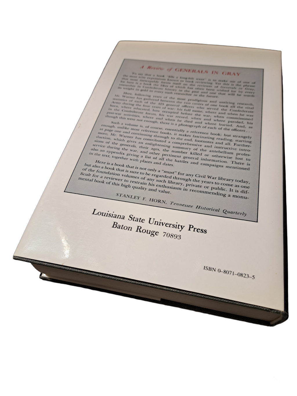 Vintage 1988 Generals in Gray: Lives of the Confederate Commanders by Ezra J Warner