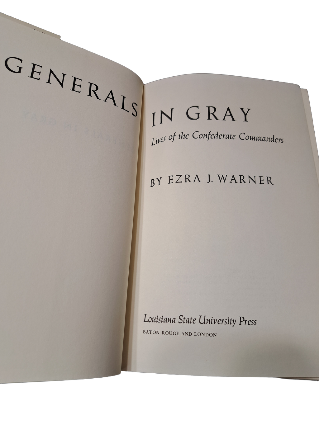 Vintage 1988 Generals in Gray: Lives of the Confederate Commanders by Ezra J Warner