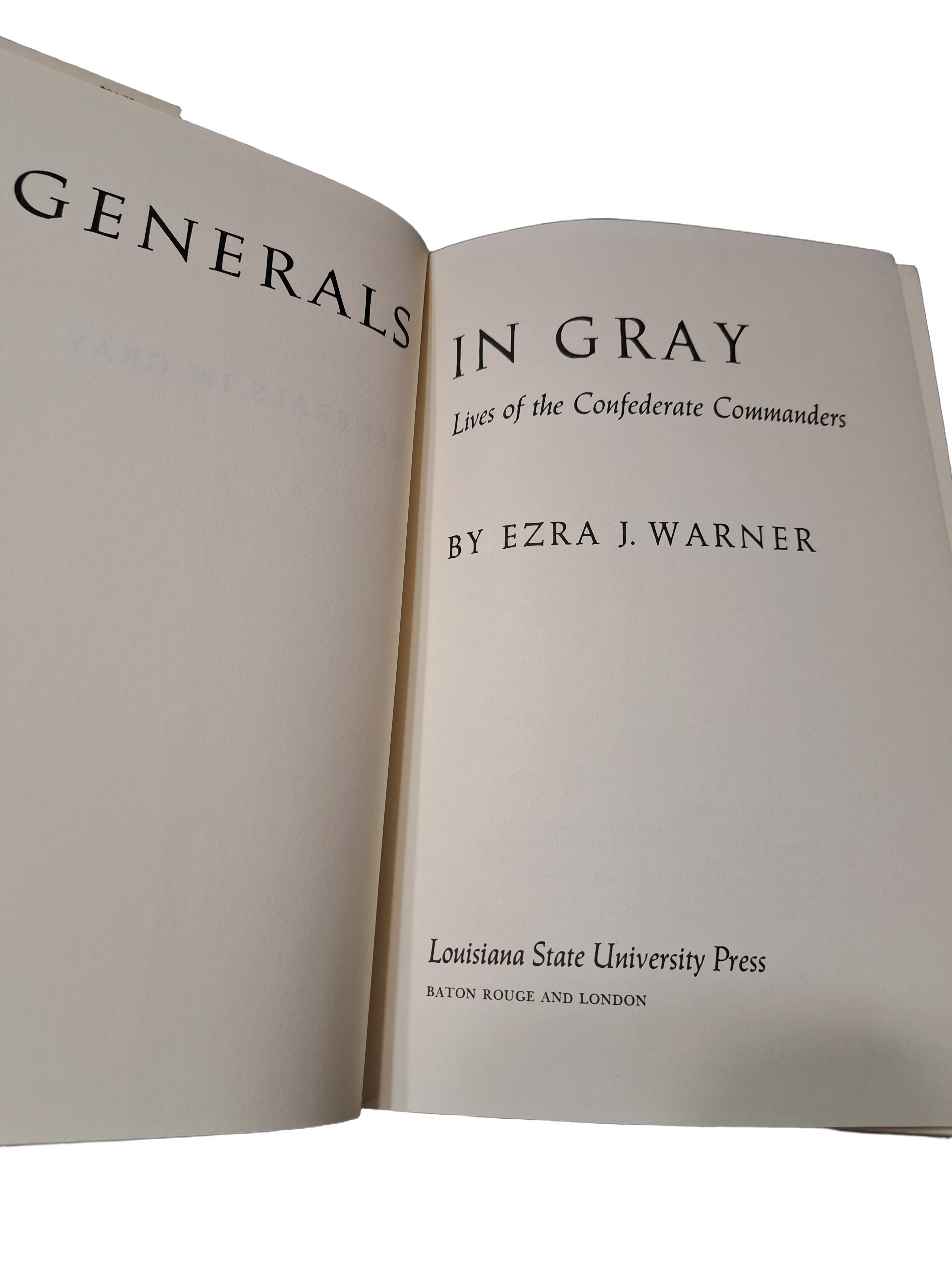 Vintage 1988 Generals in Gray: Lives of the Confederate Commanders by Ezra J Warner