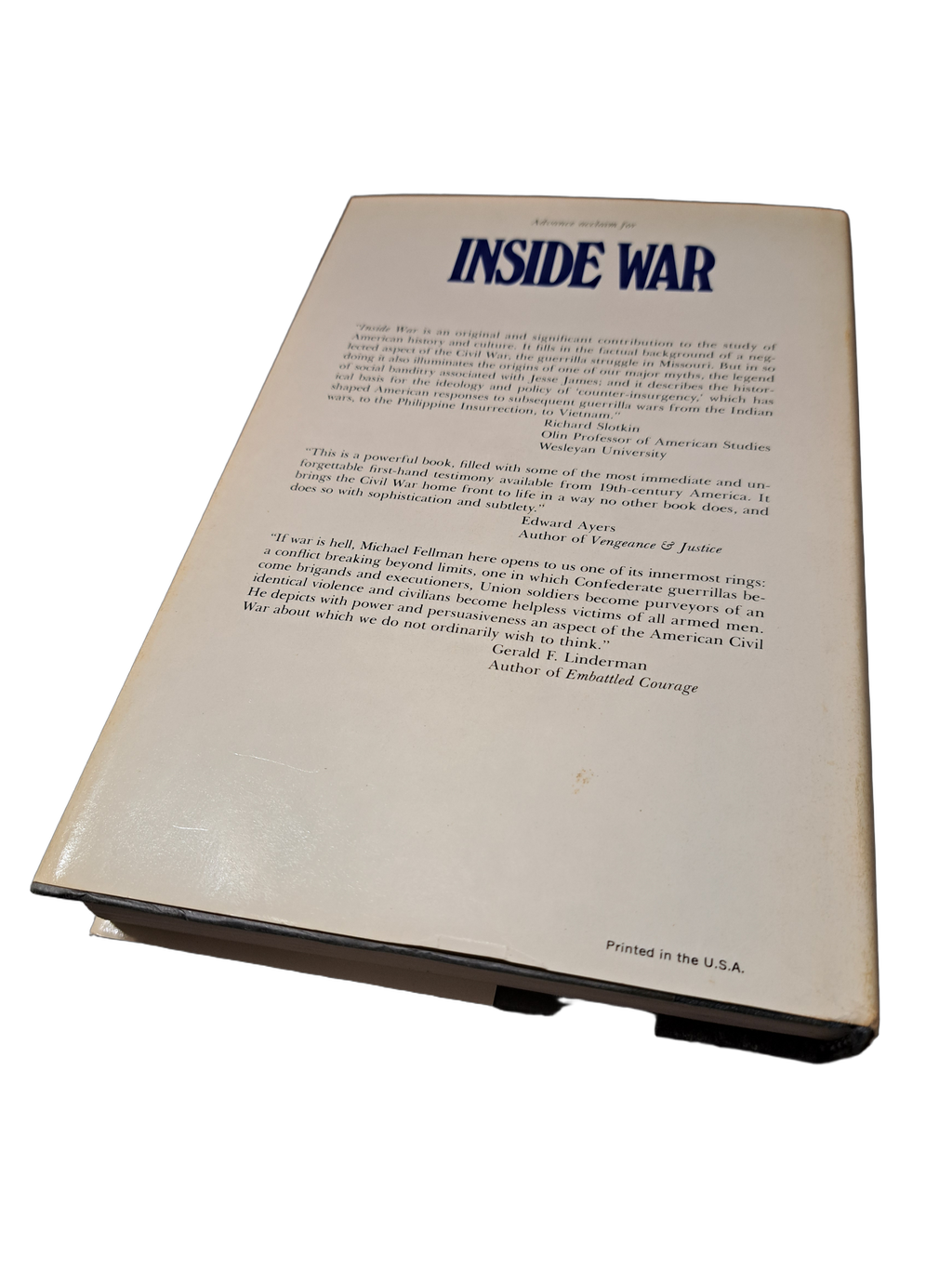 Vintage 1989 Inside War: The Guerrilla Conflict in Missouri during the American Civil War  by Michael Fellman