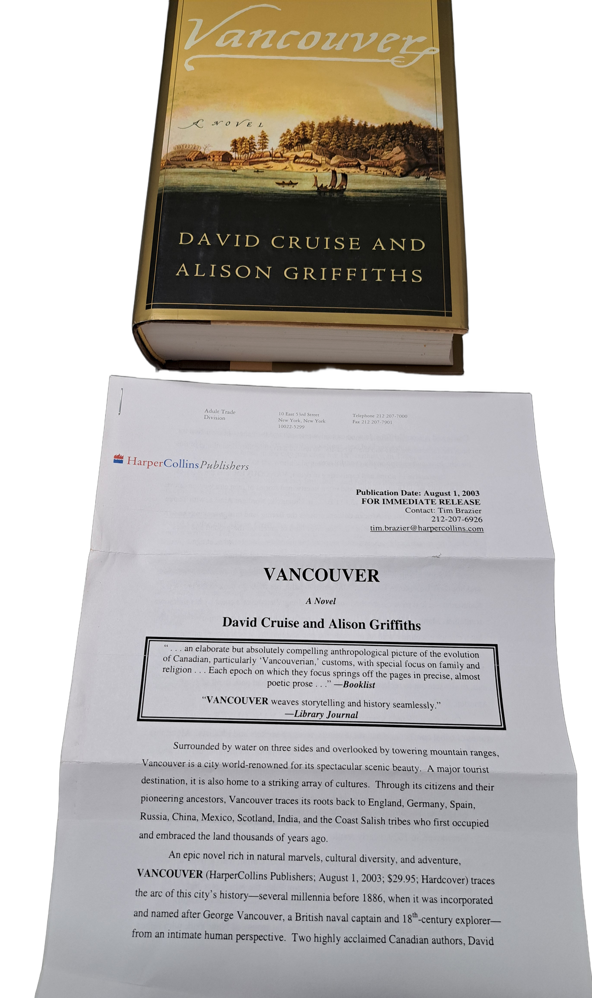 First edition of Vancouver by David Cruise and Alison Griffiths