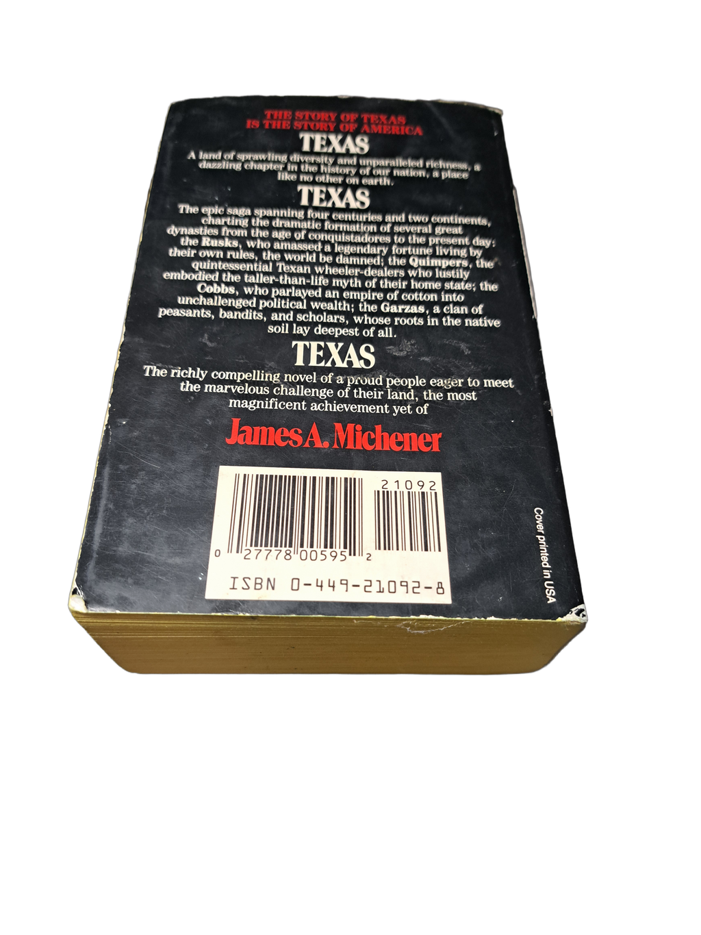 Vintage 1985 Texas by James A Michener