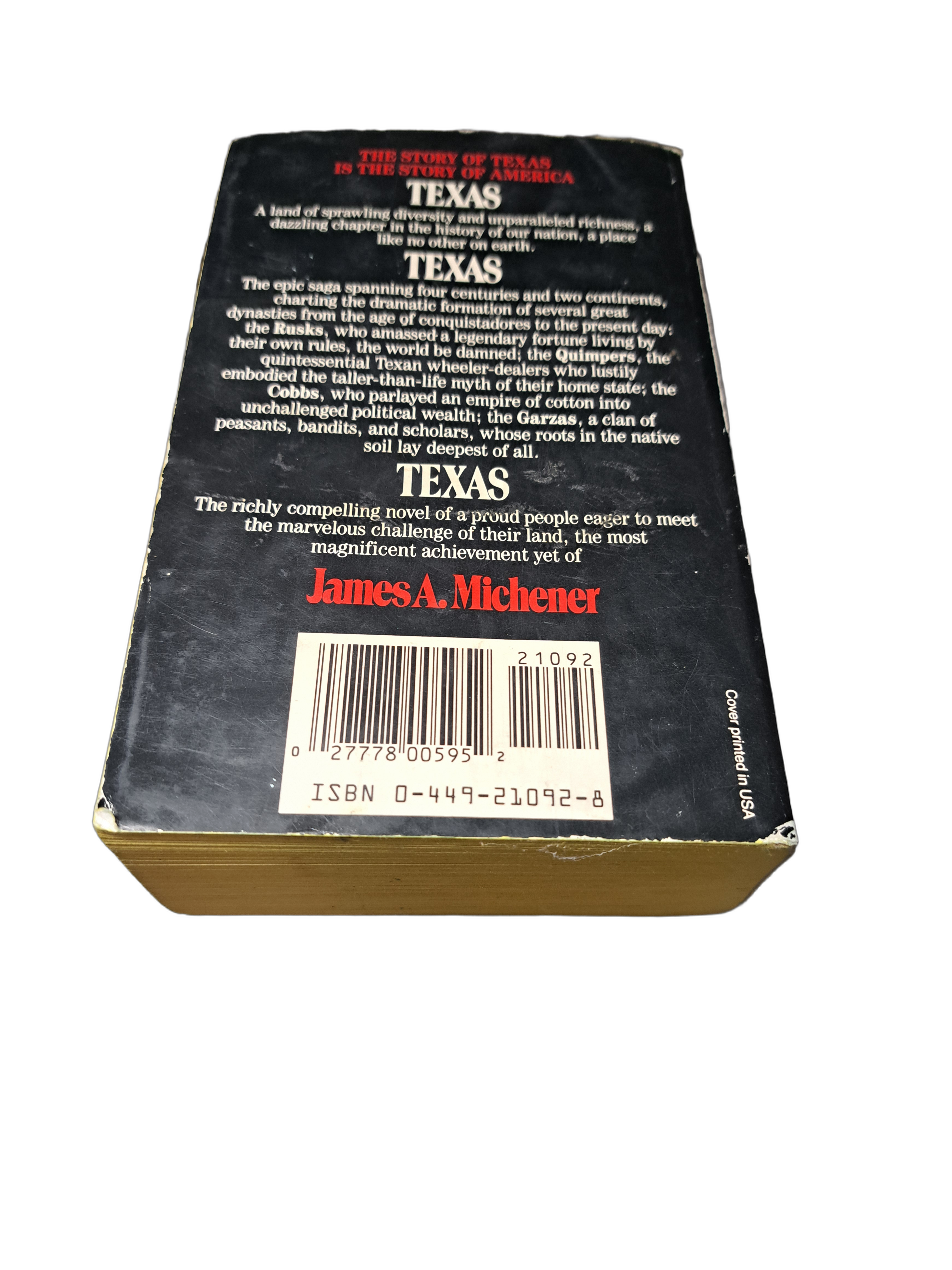 Vintage 1985 Texas by James A Michener