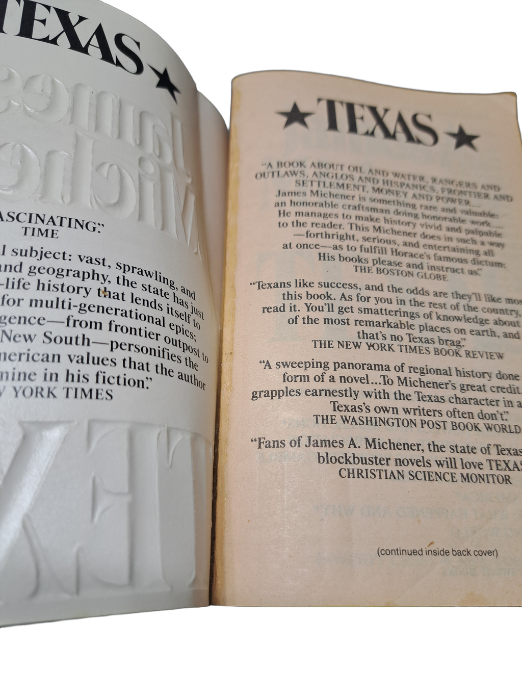 Vintage 1985 Texas by James A Michener