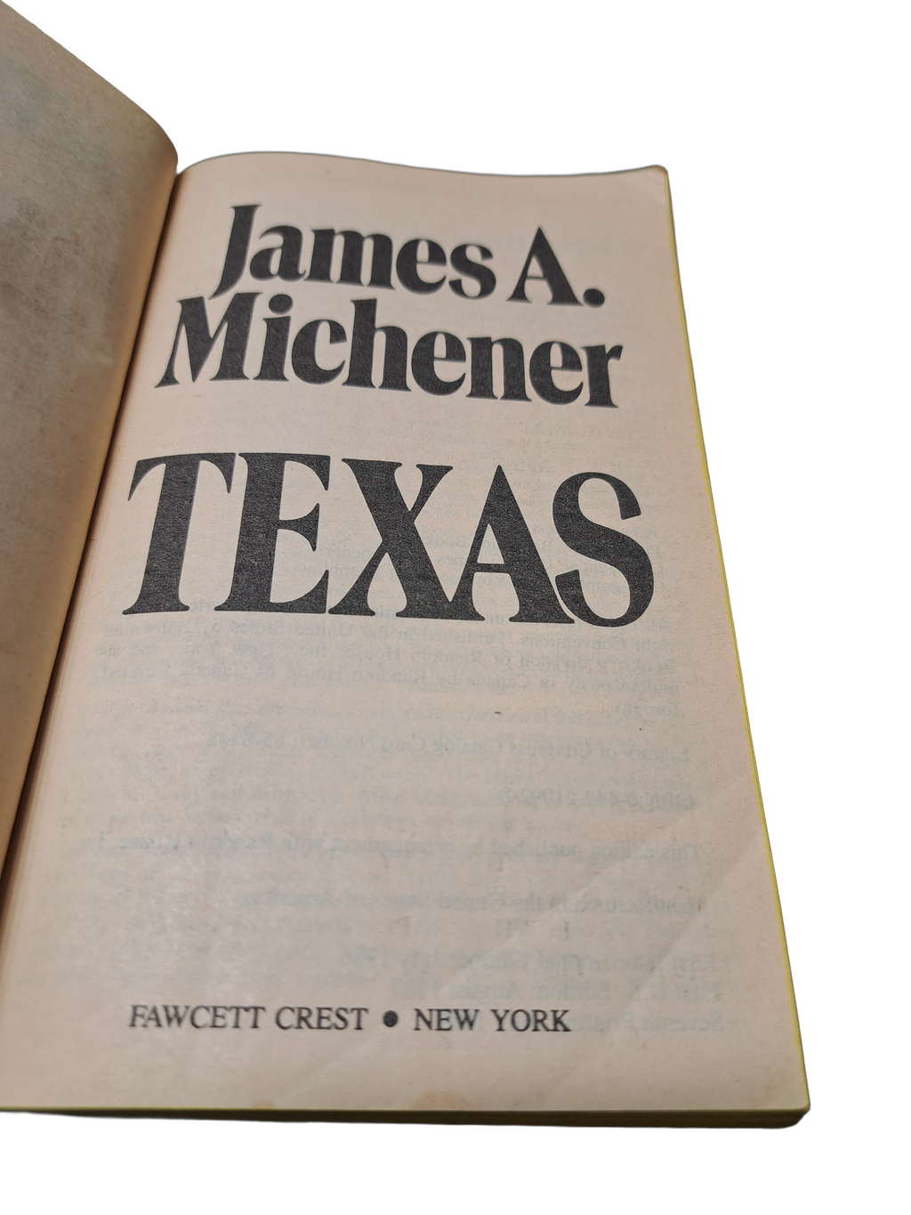 Vintage 1985 Texas by James A Michener