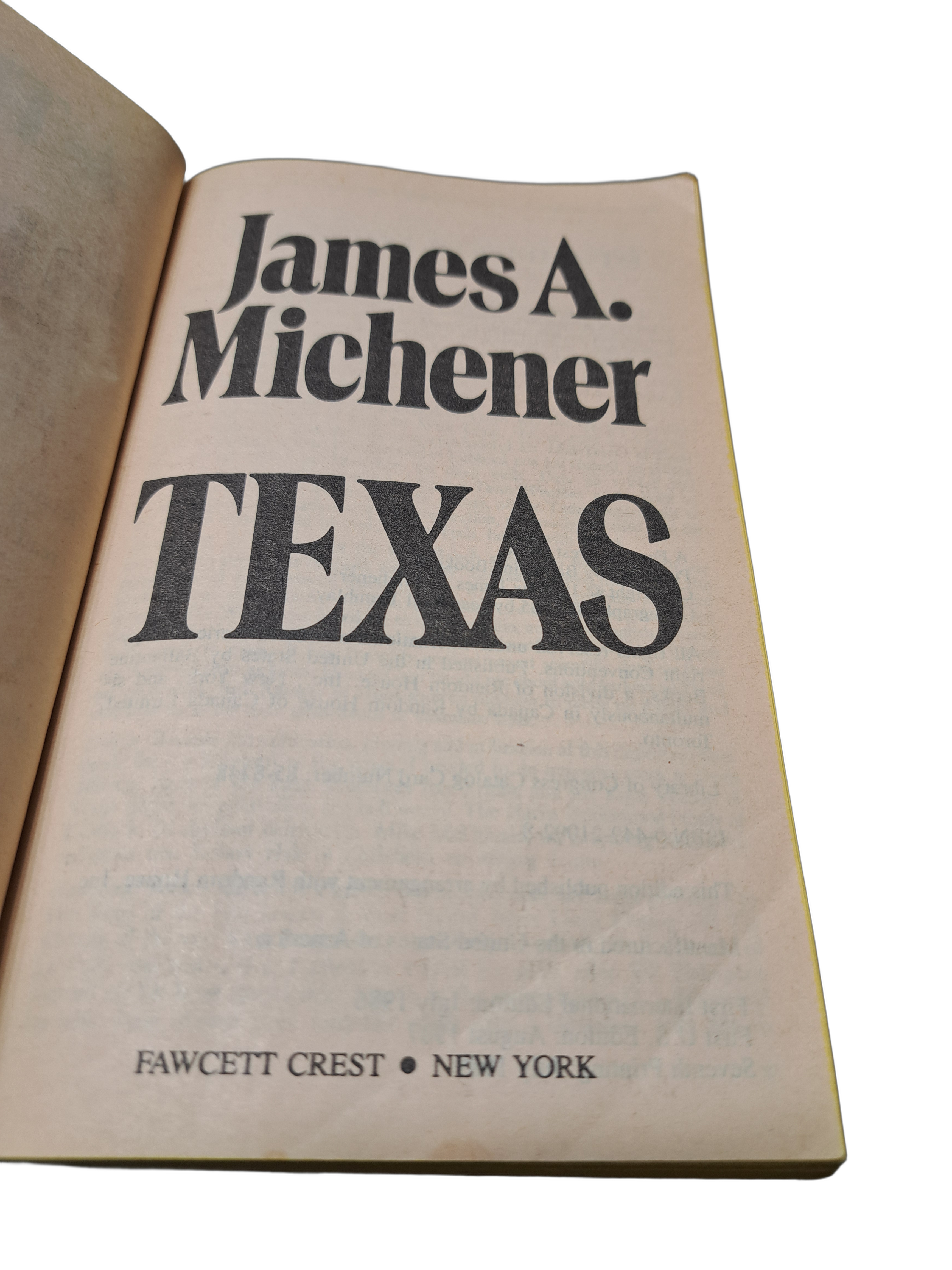 Vintage 1985 Texas by James A Michener
