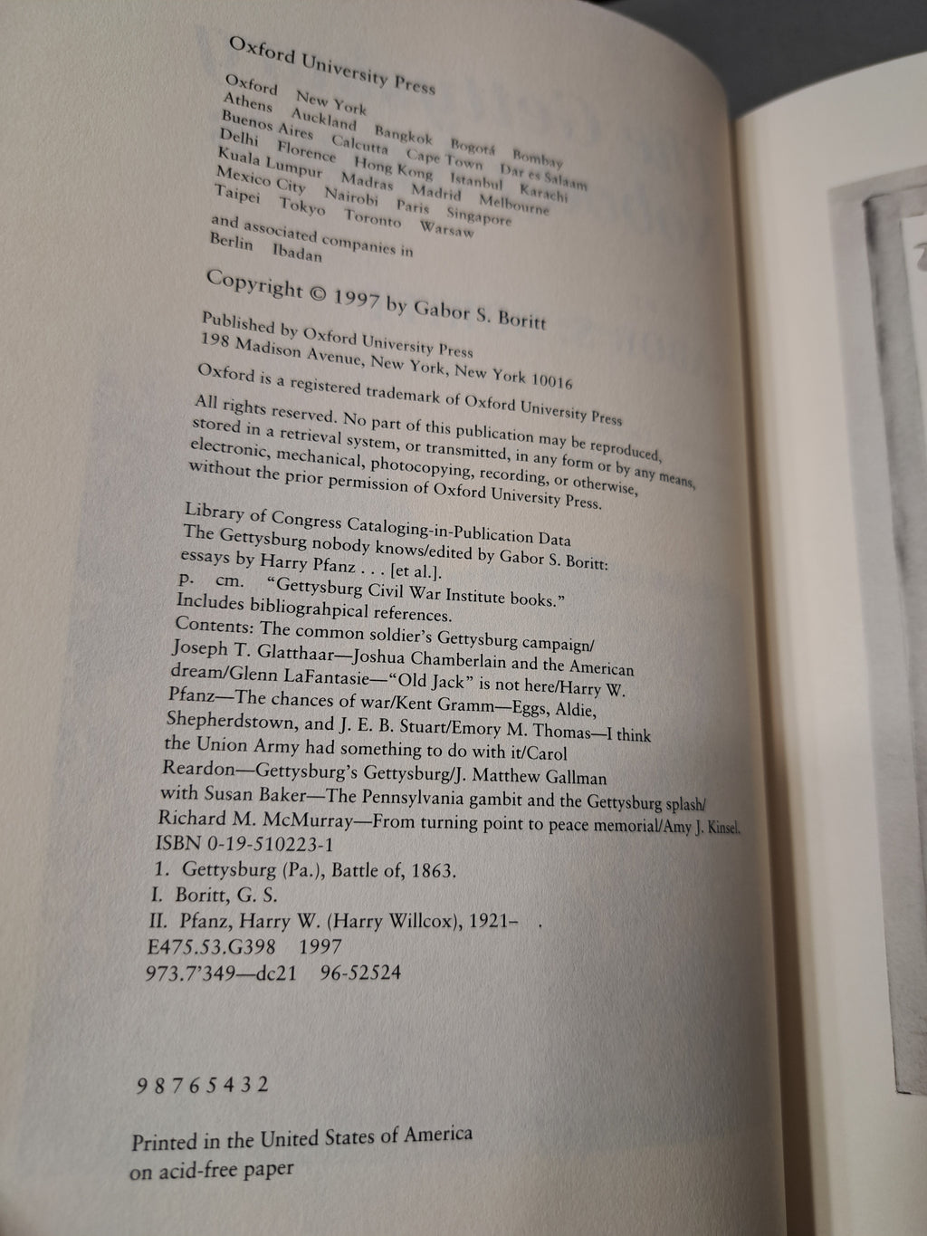 1997 first edition of The Gettysburg Nobody Knows