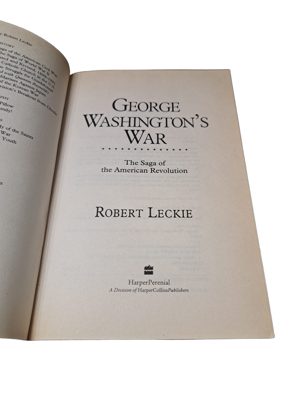 Vintage 1993 George Washington's War: The Saga of the American Revolution