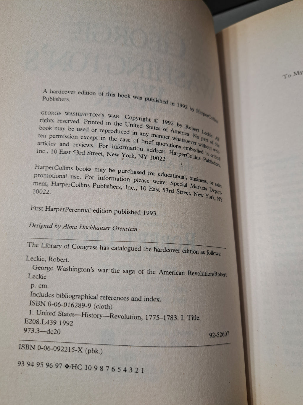 Vintage 1993 George Washington's War: The Saga of the American Revolution