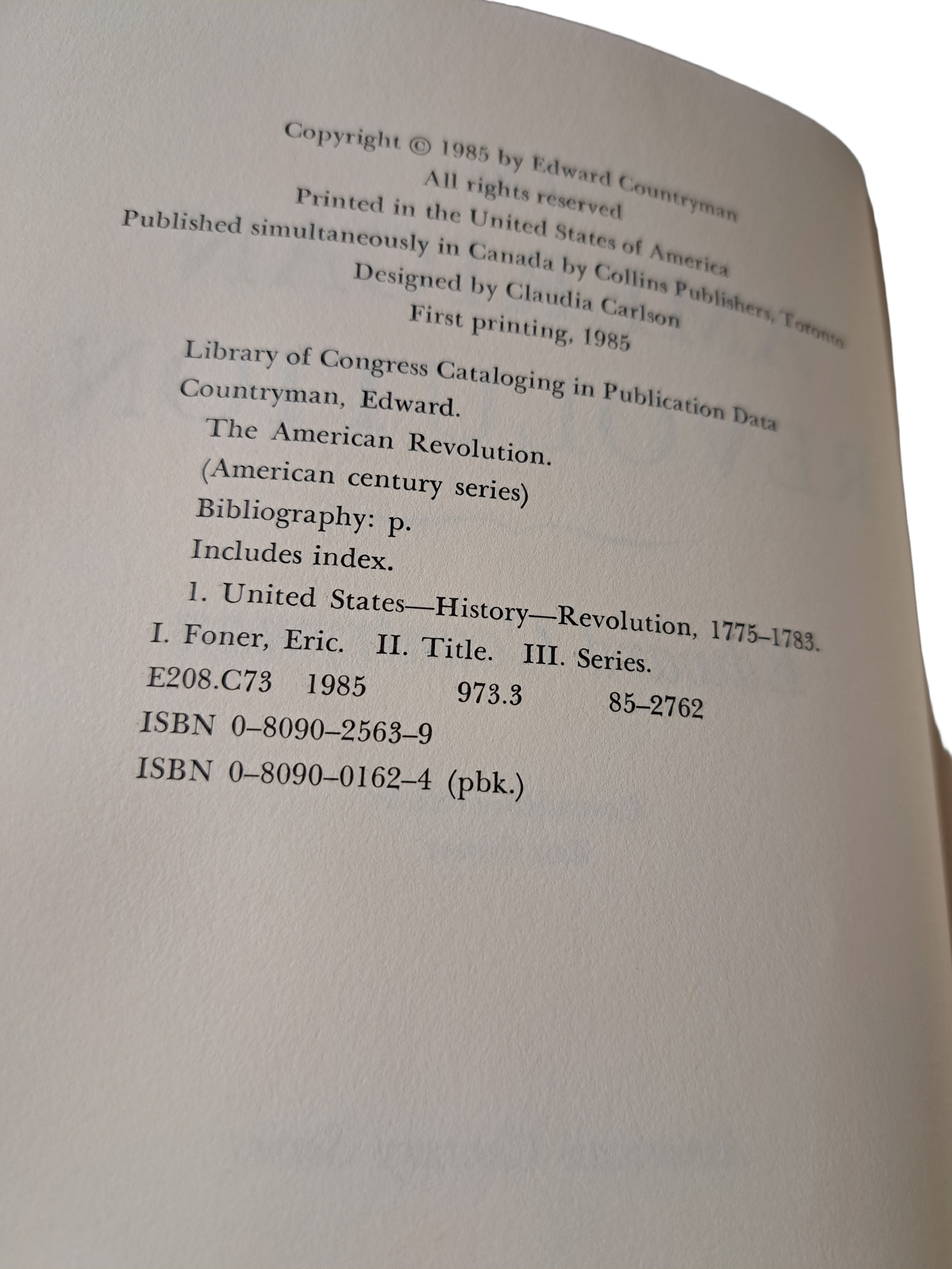 Vintage 1985 The American Revolution by Edward Countryman