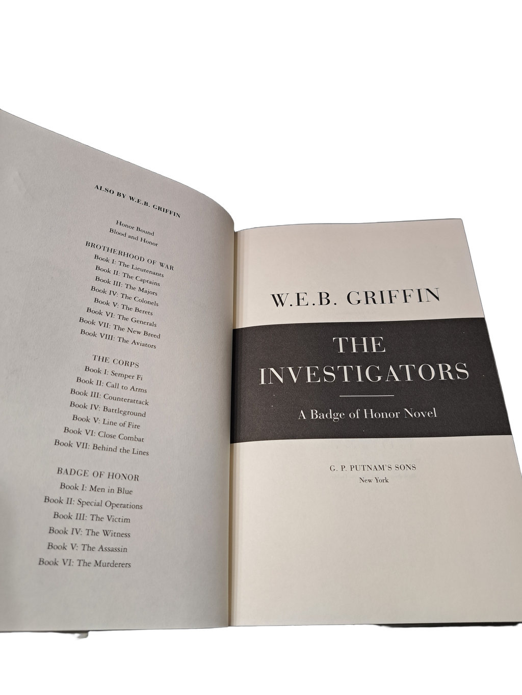 1997 first edition of The Investigators | A Badge of Honor Novel by W.E.B. Griffin