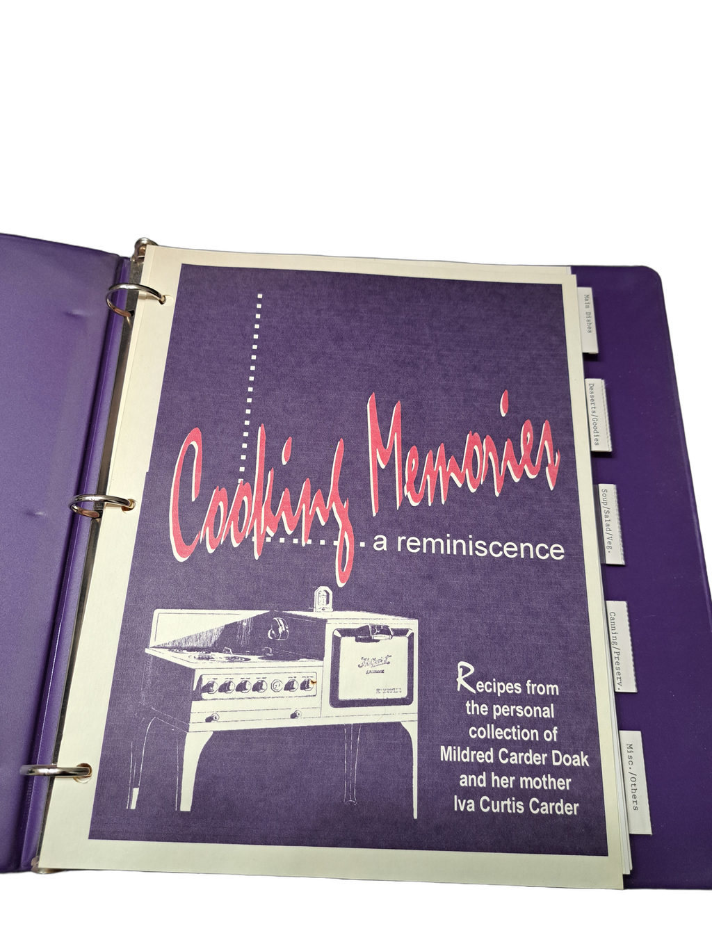 Cooking Memories, A Reminiscence cookbook