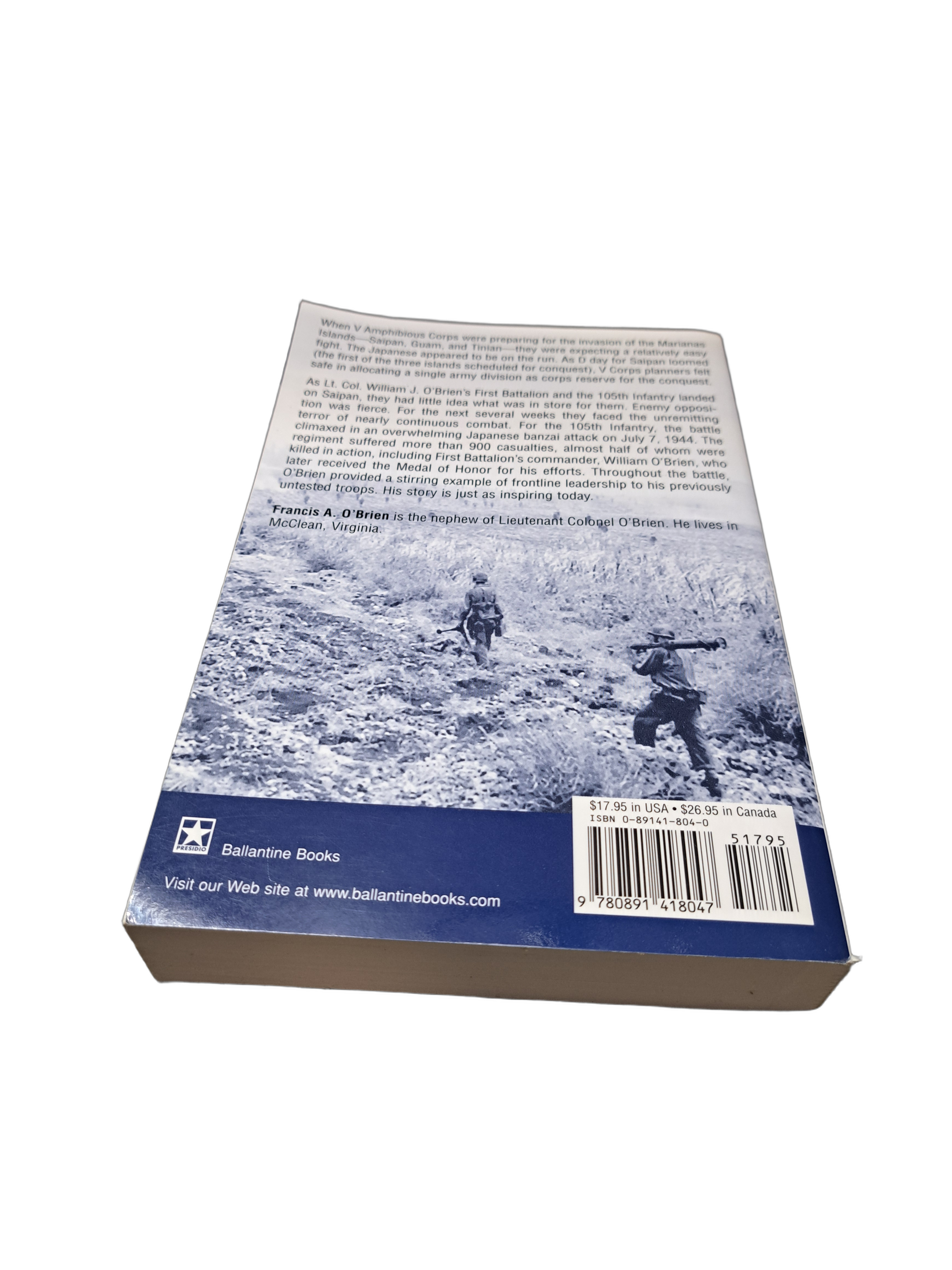 Battling for Saipan: The True Story of an American Hero by Francis A O'Brien