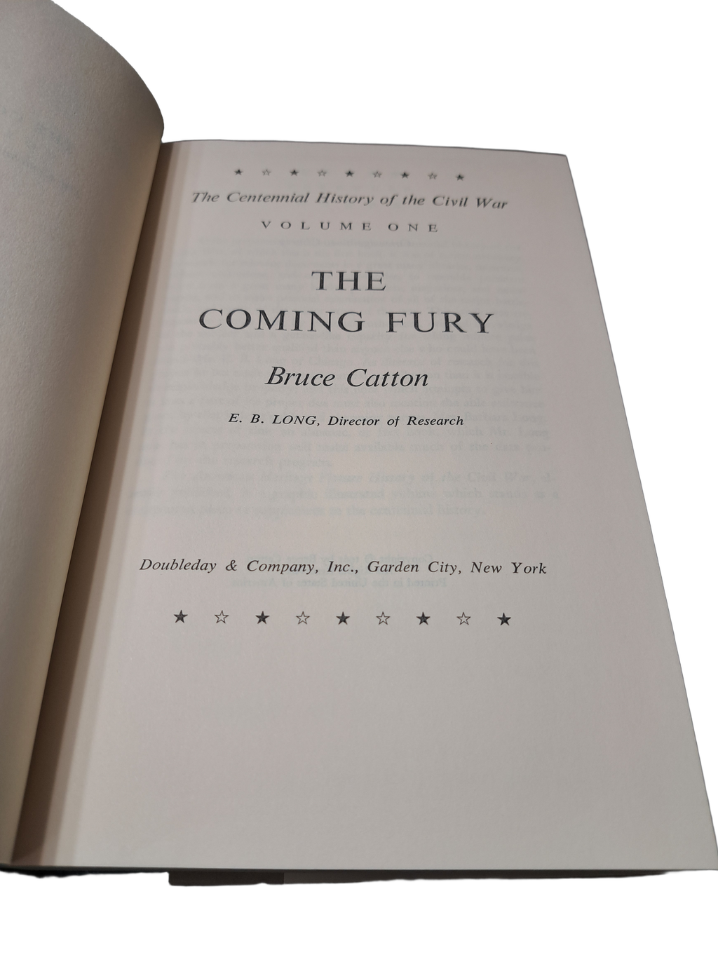 Vintage 1961 The Centennial History of the Civil War, Vol 1: The Coming Fury