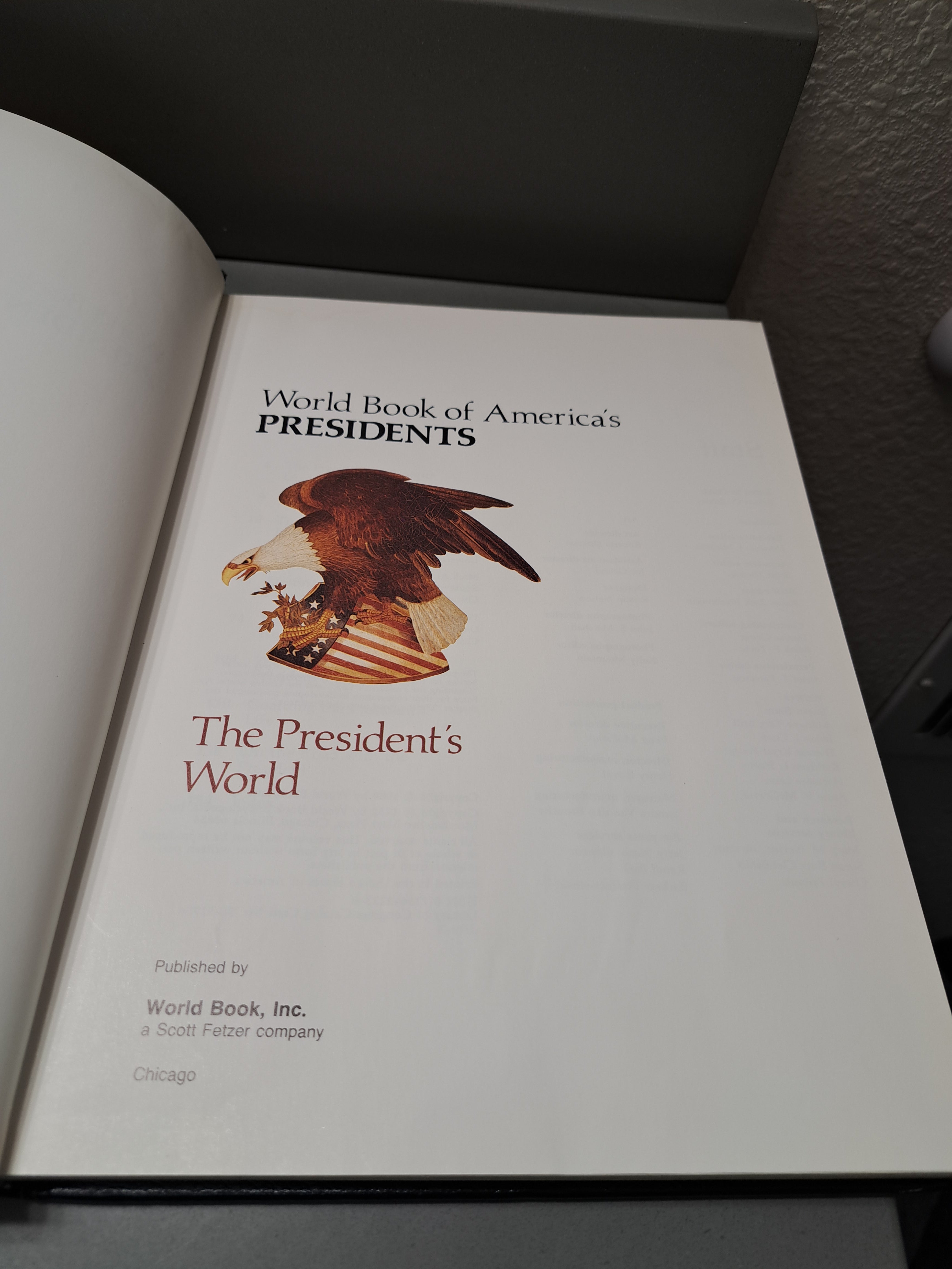 Vintage 1989 World Book of America's Presidents: The President's World